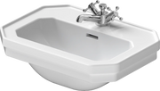 Duravit 1930 series 19 5/8'' Octagonal Wall Mounted Sink in White with Single Faucet Hole and with Overflow