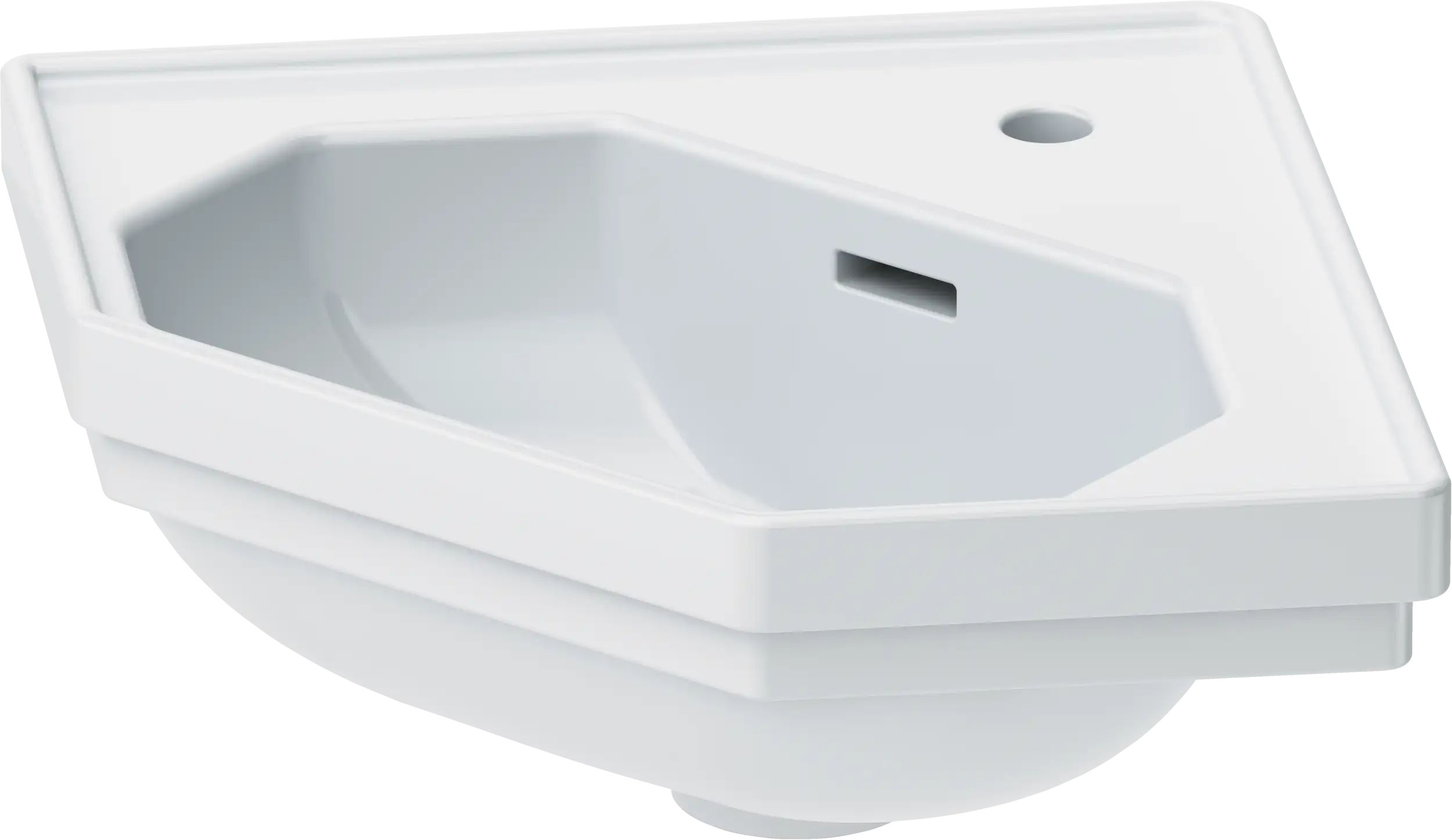 Duravit 1930 series 23 3/8'' Octagonal Wall Mounted Sink in White with Single Faucet Hole and with Overflow