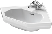 Duravit 1930 series 23 3/8'' Octagonal Wall Mounted Sink in White with Single Faucet Hole and with Overflow