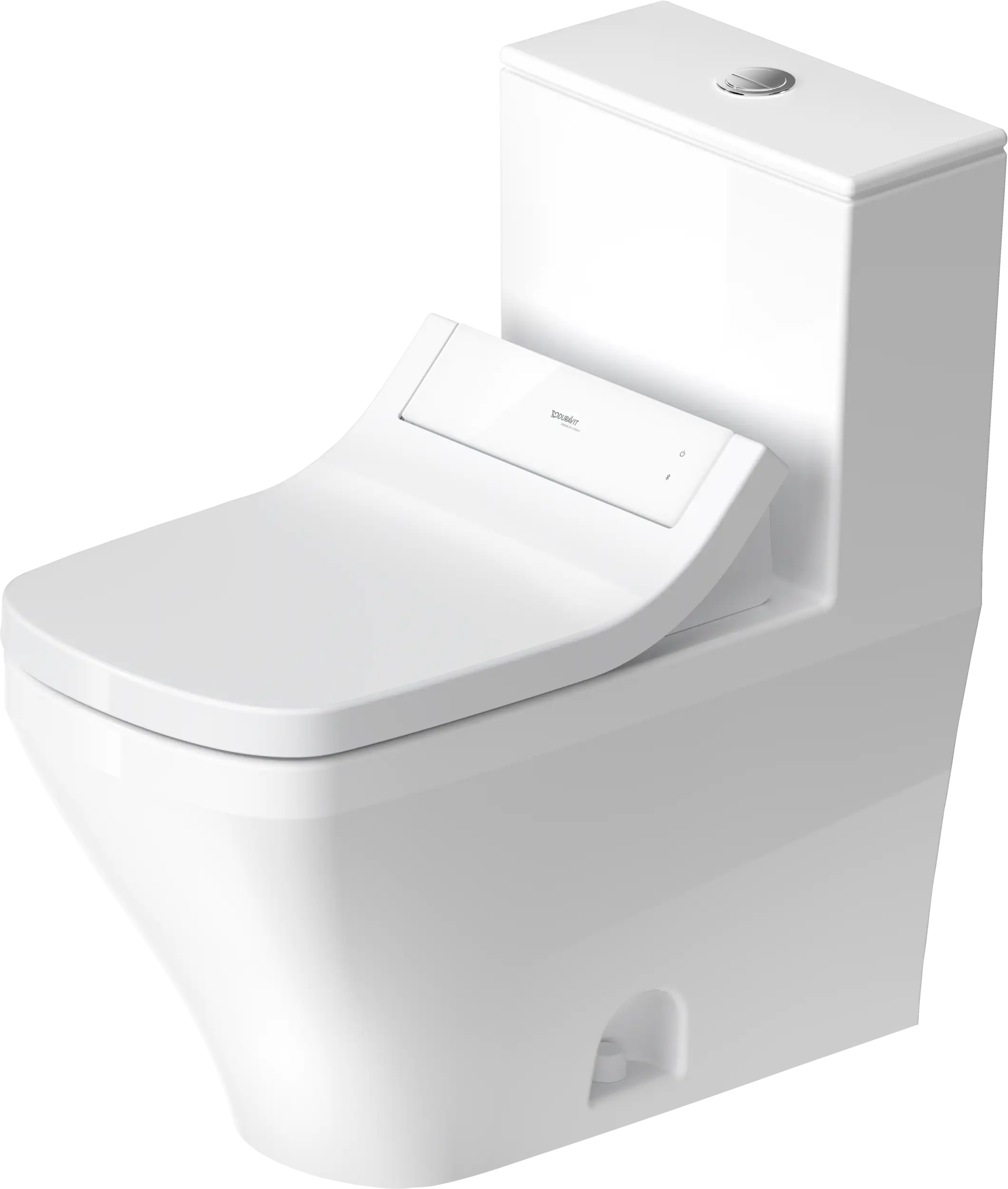 Duravit DuraStyle 1.28 GPF Single Flush Elongated One Piece Toilet in White, Top Push Button Flush - Seat Sold Separately