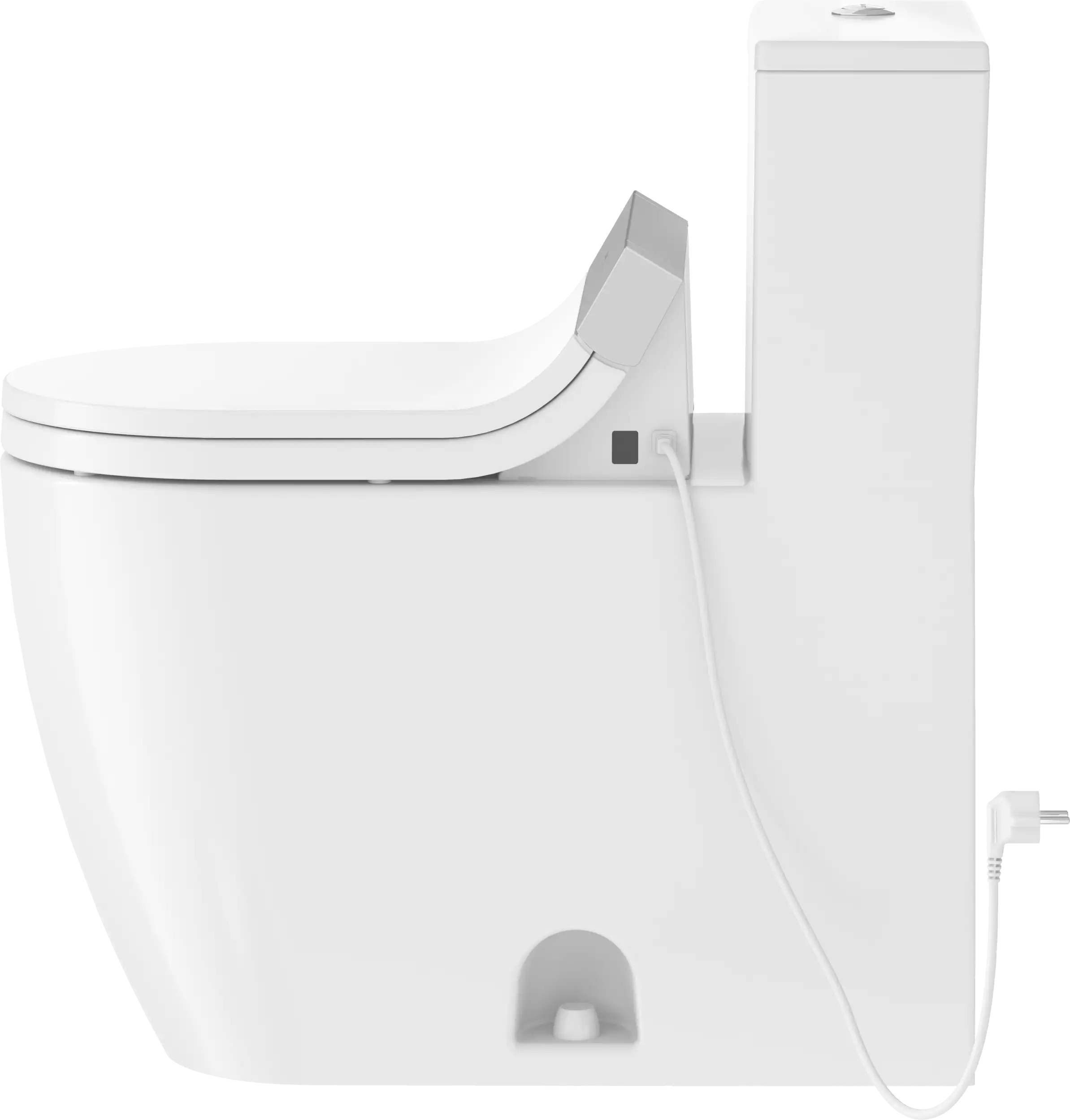 Duravit ME by Starck 1.32/0.92 GPF Dual Flush Rimless Elongated One Piece Toilet in White, Top Push Button Flush - Seat Sold Separately