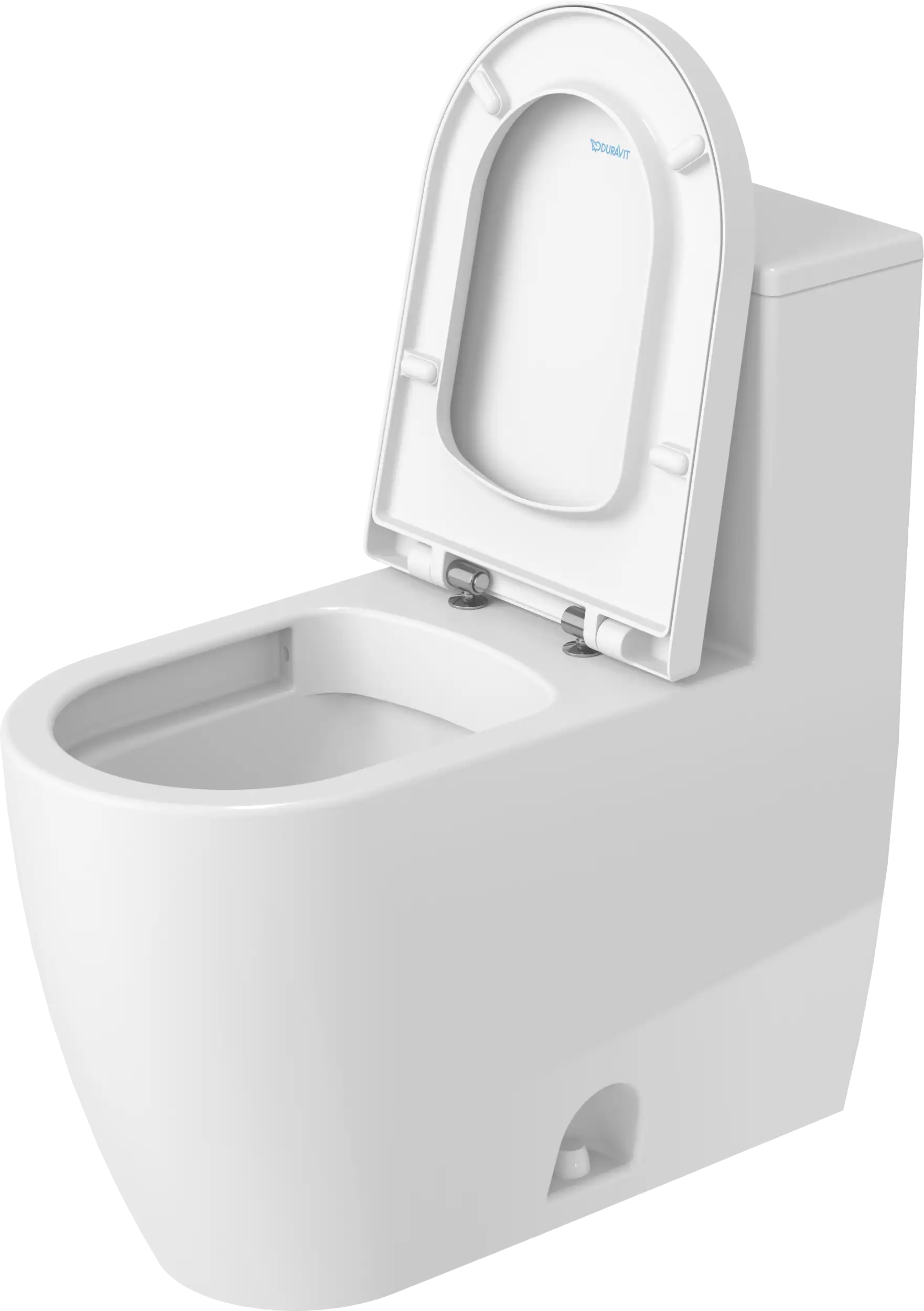 Duravit ME by Starck 1.32/0.92 GPF Dual Flush Rimless Elongated One Piece Toilet in White, Top Push Button Flush - Seat Sold Separately