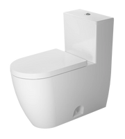 Duravit ME by Starck 1.32/0.92 GPF Dual Flush Rimless Elongated One Piece Toilet in White, Top Push Button Flush - Seat Sold Separately