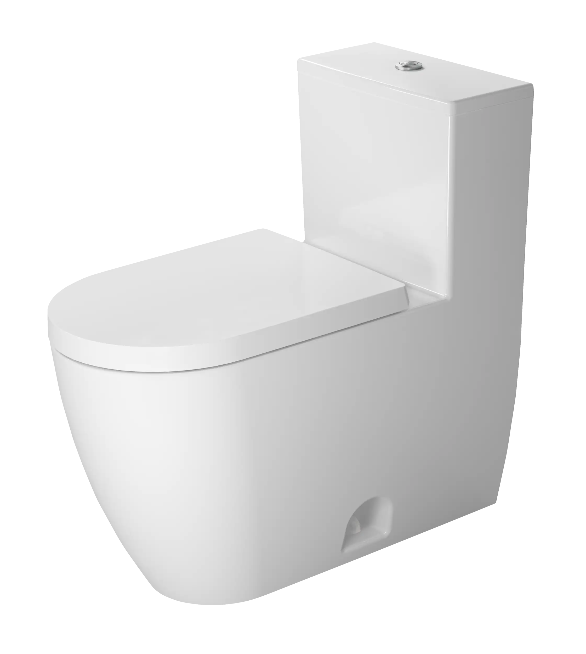 Duravit ME by Starck 1.32/0.92 GPF Dual Flush Rimless Elongated One Piece Toilet in White, Top Push Button Flush - Seat Sold Separately