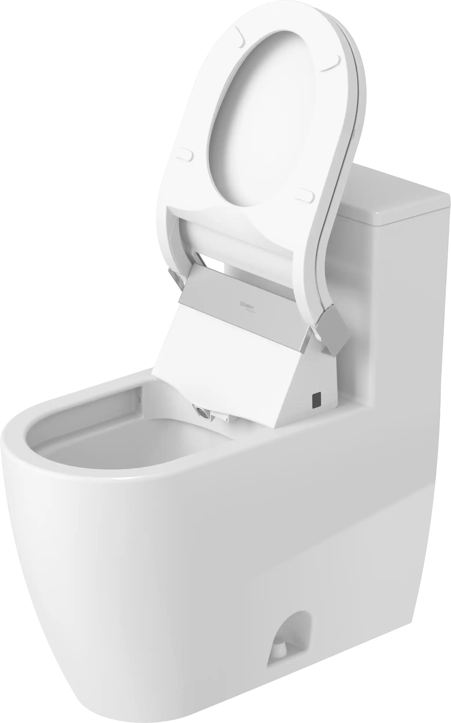 Duravit ME by Starck 1.28 GPF Single Flush Rimless Elongated One Piece Toilet in White, Top Push Button Flush - Seat Sold Separately