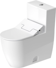 Duravit ME by Starck 1.32/0.92 GPF Dual Flush Rimless Elongated One Piece Toilet in White, Top Push Button Flush - Seat Sold Separately