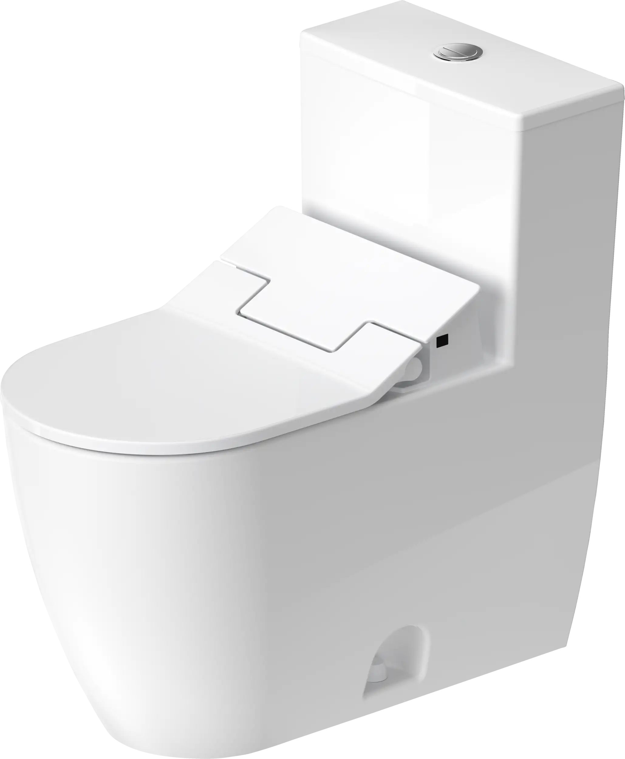 Duravit ME by Starck 1.32/0.92 GPF Dual Flush Rimless Elongated One Piece Toilet in White, Top Push Button Flush - Seat Sold Separately