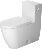 Duravit ME by Starck 1.28 GPF Single Flush Rimless Elongated ADA Compliant One Piece Toilet in White, Right Lever Flush - Seat Sold Separately