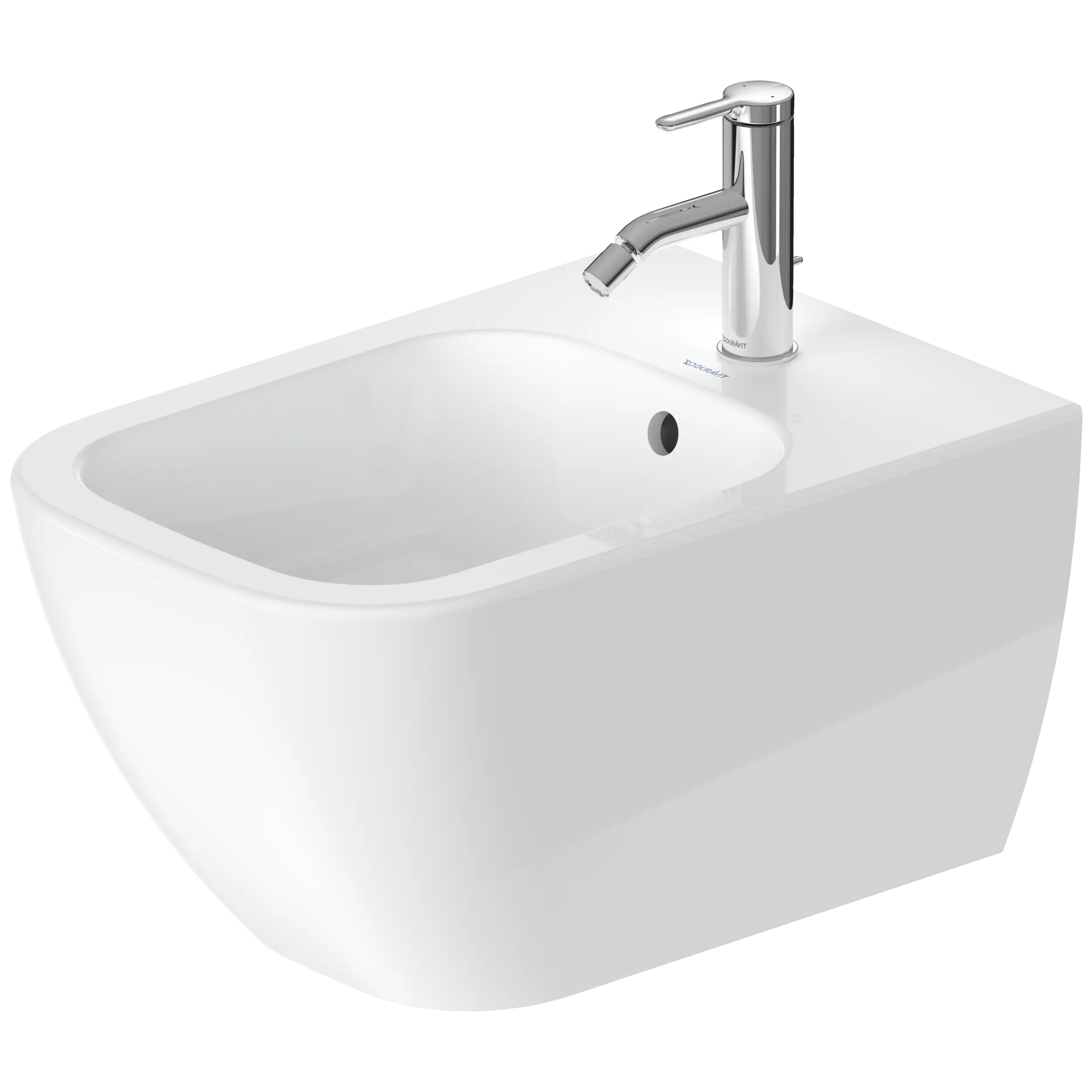 Duravit Happy D.2 Single Hole Horizontal Spray Wall Mount Bidet