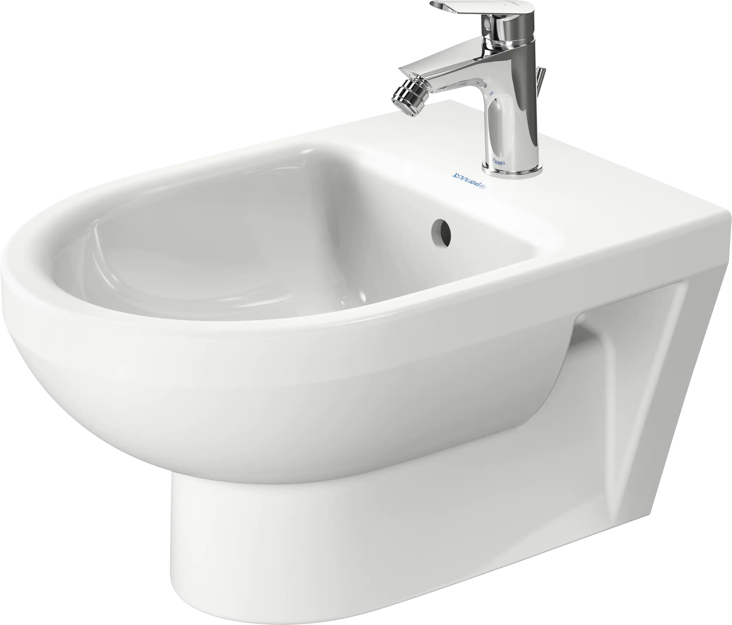 Duravit No.1 Single Hole Horizontal Spray Wall Mount Bidet in White