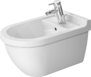 Duravit Starck 3 Single Hole Horizontal Spray Wall Mount Bidet in White