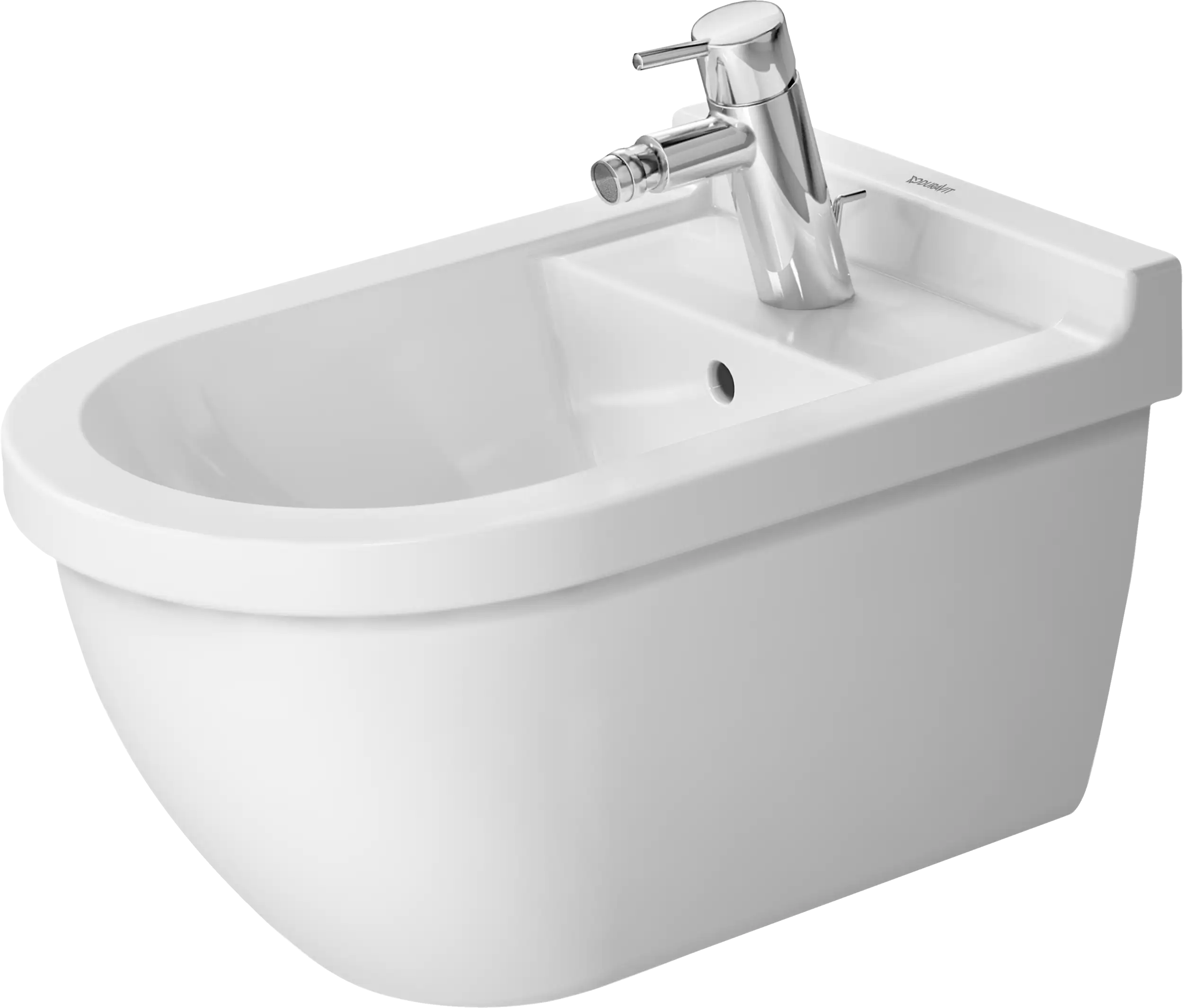 Duravit Starck 3 Single Hole Horizontal Spray Wall Mount Bidet in White