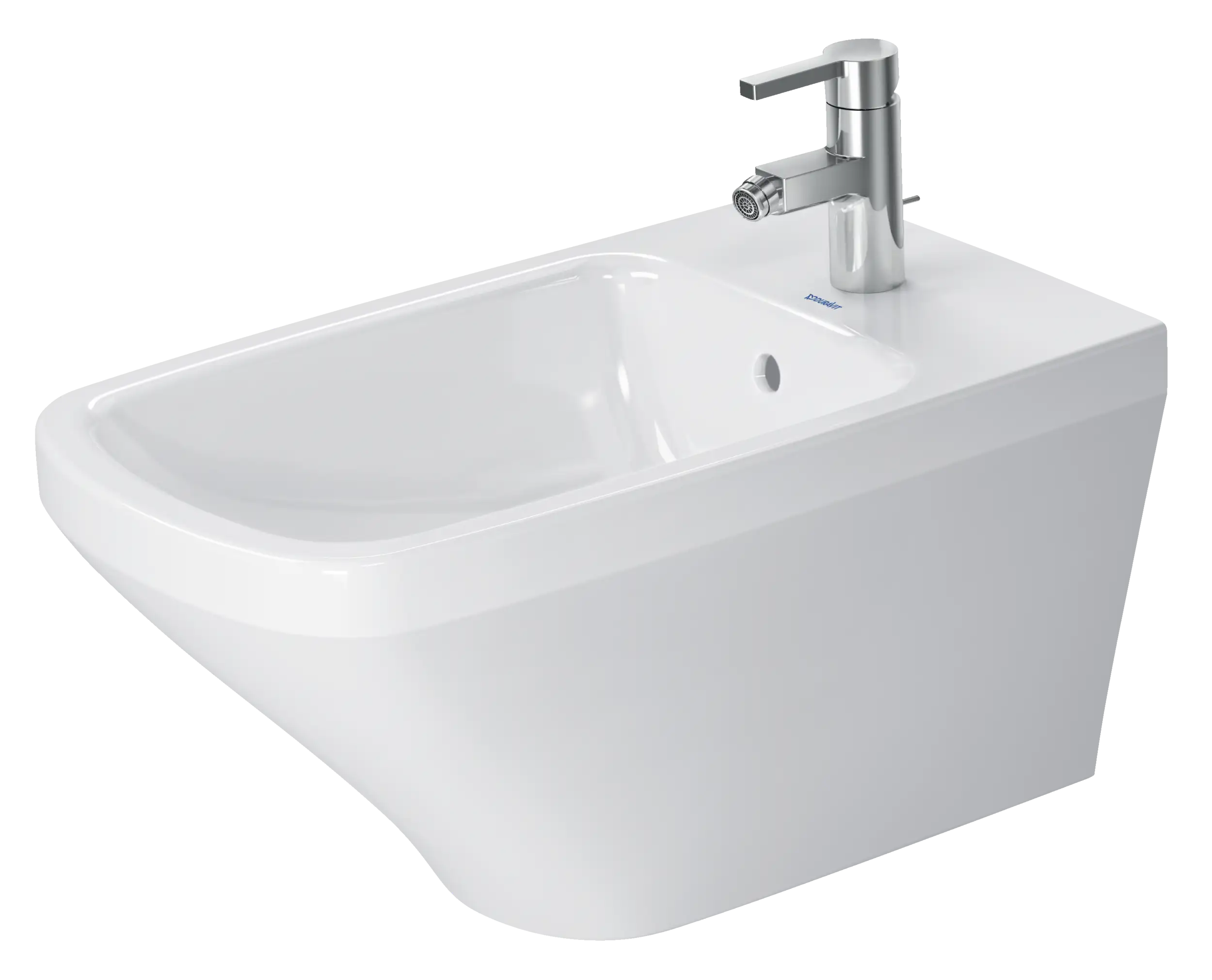 Duravit DuraStyle Single Hole Horizontal Spray Wall Mount Bidet in White