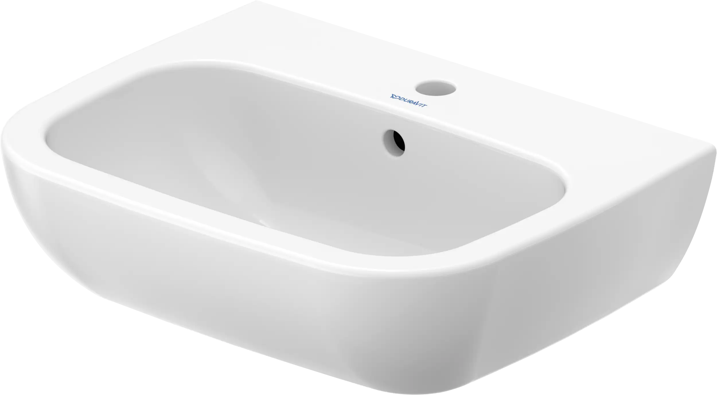 Duravit D-Code 21 5/8'' Rectangular Wall Mounted Sink in White with Single Faucet Hole and with Overflow