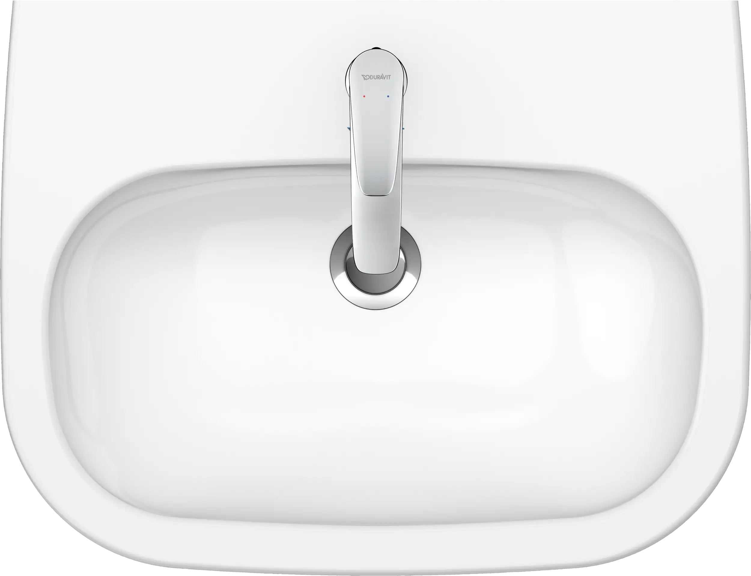 Duravit D-Code 23 5/8'' Rectangular Wall Mounted Sink in White with Single Faucet Hole and with Overflow