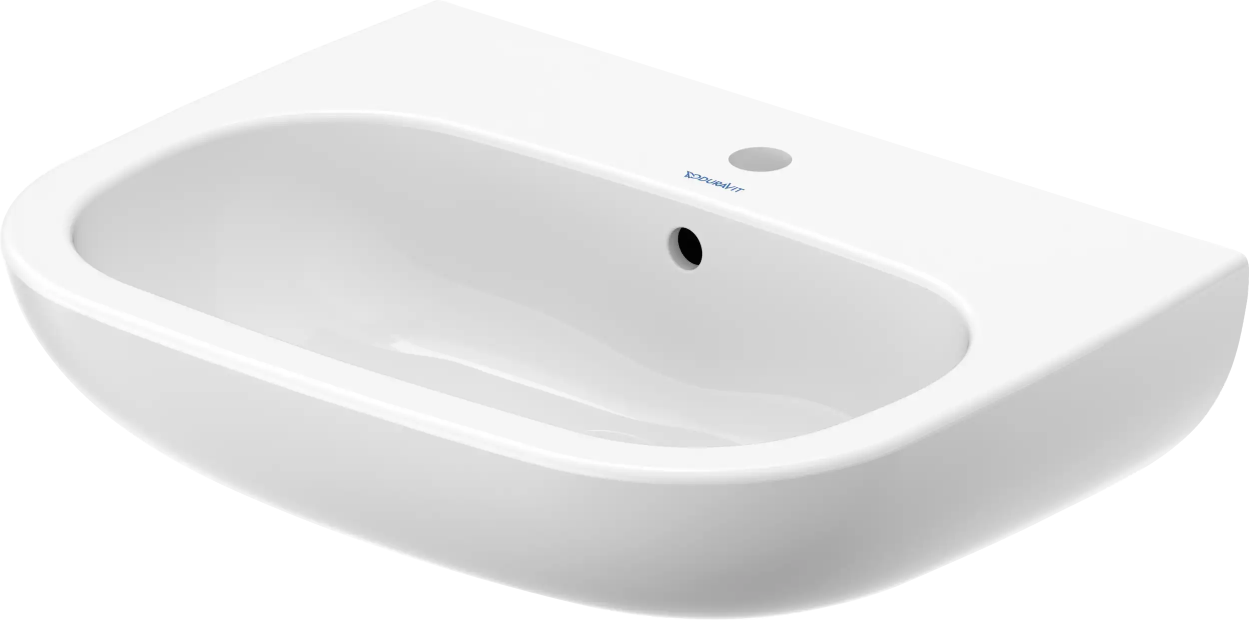 Duravit D-Code 23 5/8'' Rectangular Wall Mounted Sink in White with Single Faucet Hole and with Overflow