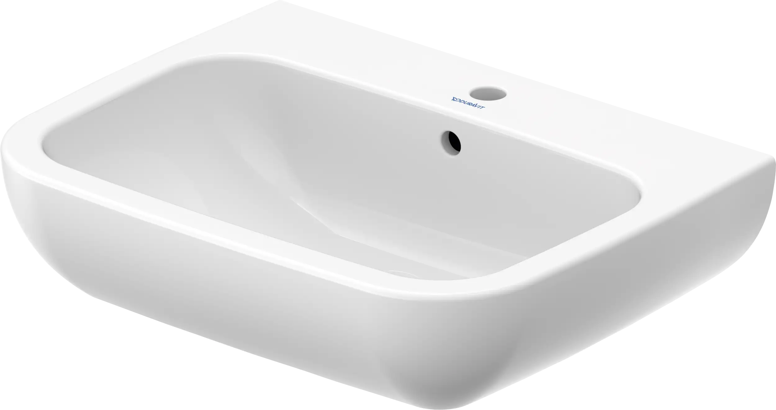 Duravit D-Code 25 5/8'' Rectangular Wall Mounted Sink in White with Single Faucet Hole and with Overflow
