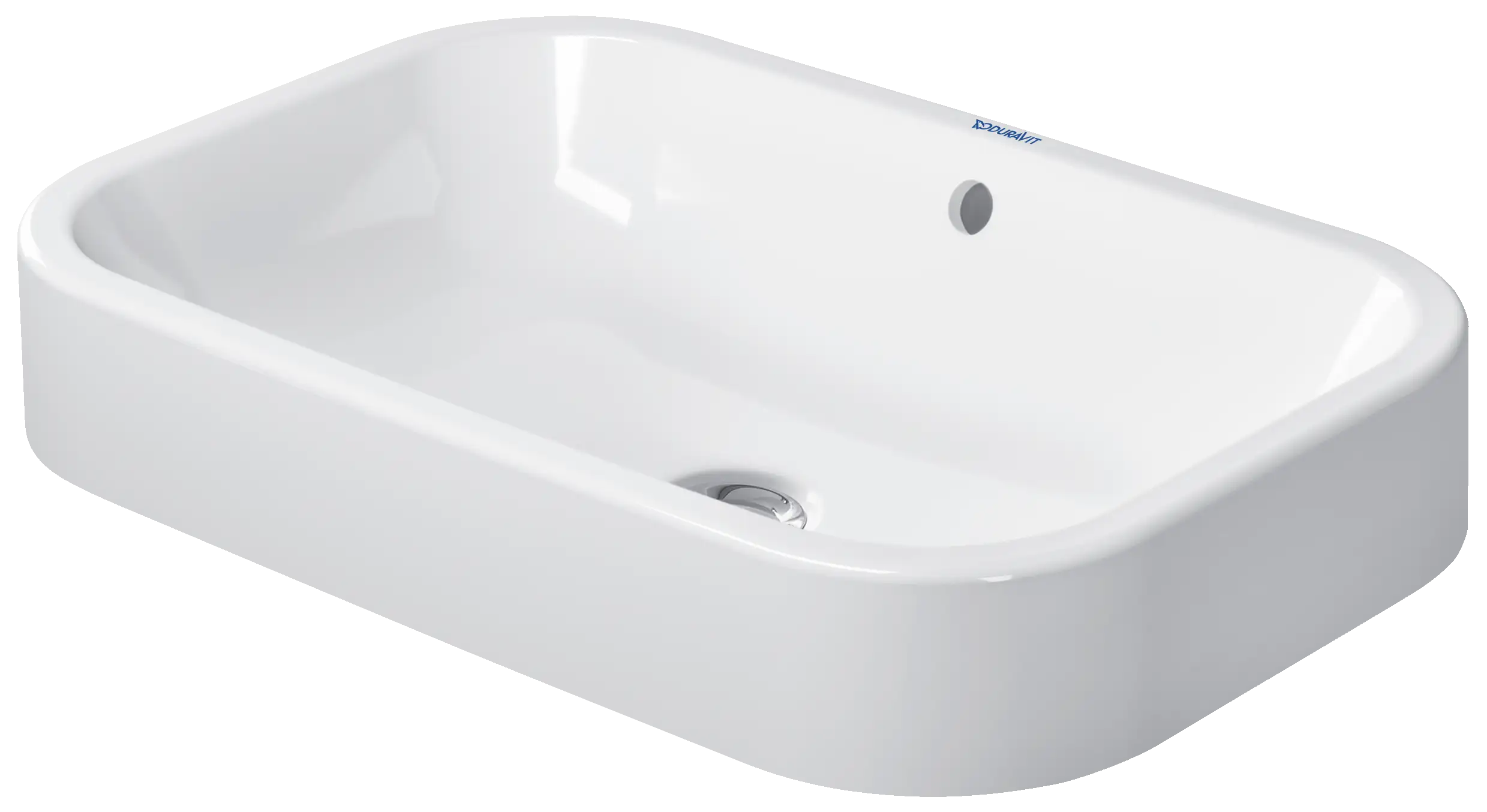Duravit Happy D.2 23 5/8'' Rectangular Vessel Sink in White with Overflow