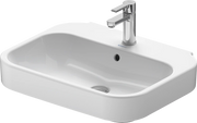 Duravit Happy D.2 23 5/8'' Rectangular Wall Mounted Sink in White with Single Faucet Hole and with Overflow