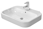Duravit Happy D.2 25 5/8'' Rectangular Wall Mounted Sink in White with Single Faucet Hole and with Overflow