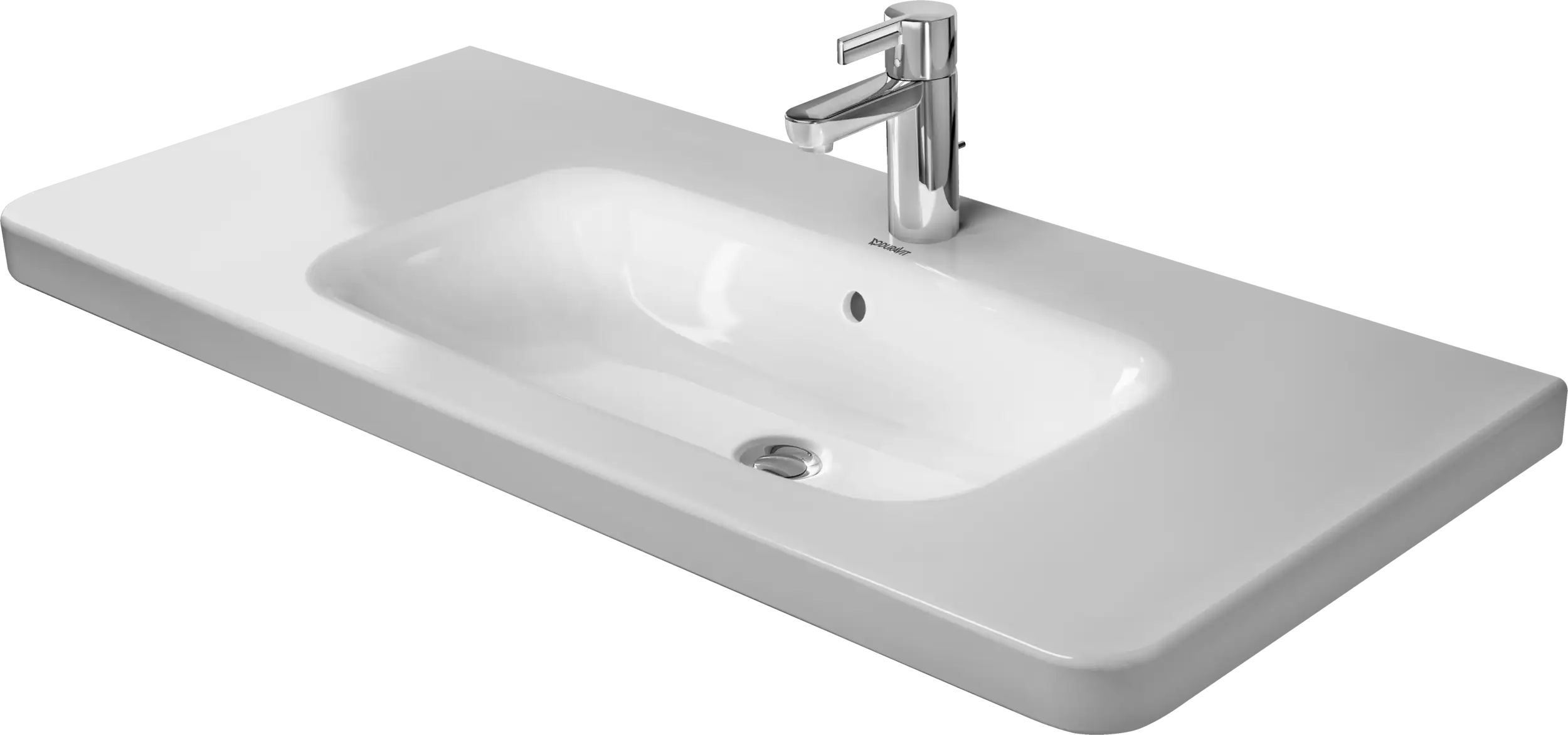 Duravit DuraStyle 39 3/8'' Rectangular Wall Mounted Sink in White with Single Faucet Hole and with Overflow
