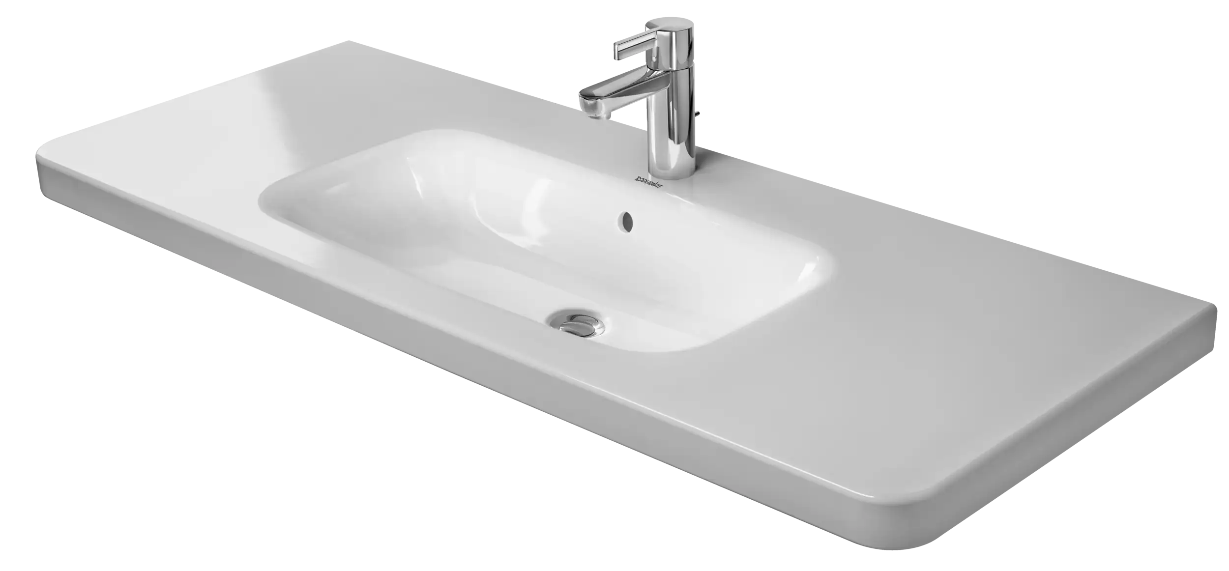 Duravit DuraStyle 47 1/4'' Rectangular Wall Mounted Sink in White with Single Faucet Hole and with Overflow