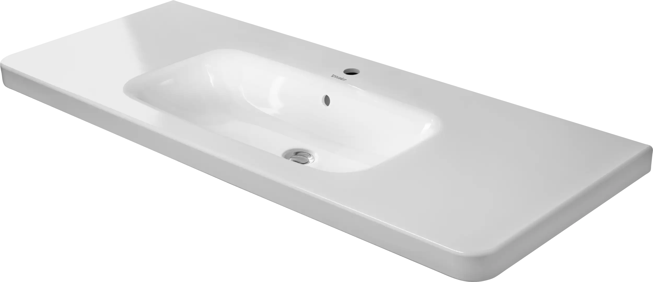 Duravit DuraStyle 47 1/4'' Rectangular Wall Mounted Sink in White with Single Faucet Hole and with Overflow