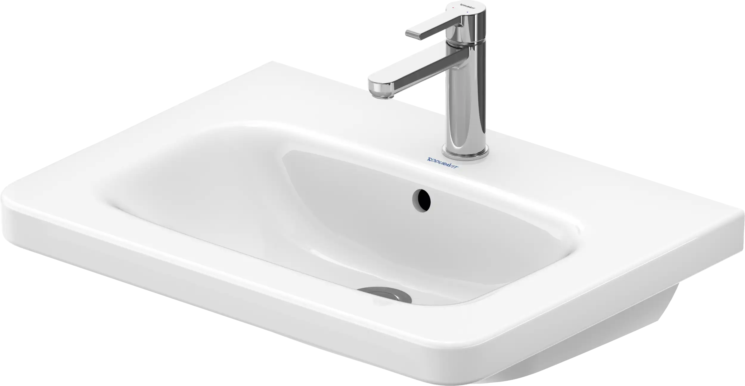 Duravit DuraStyle 25 5/8'' Rectangular Wall Mounted Sink in White with Single Faucet Hole and with Overflow
