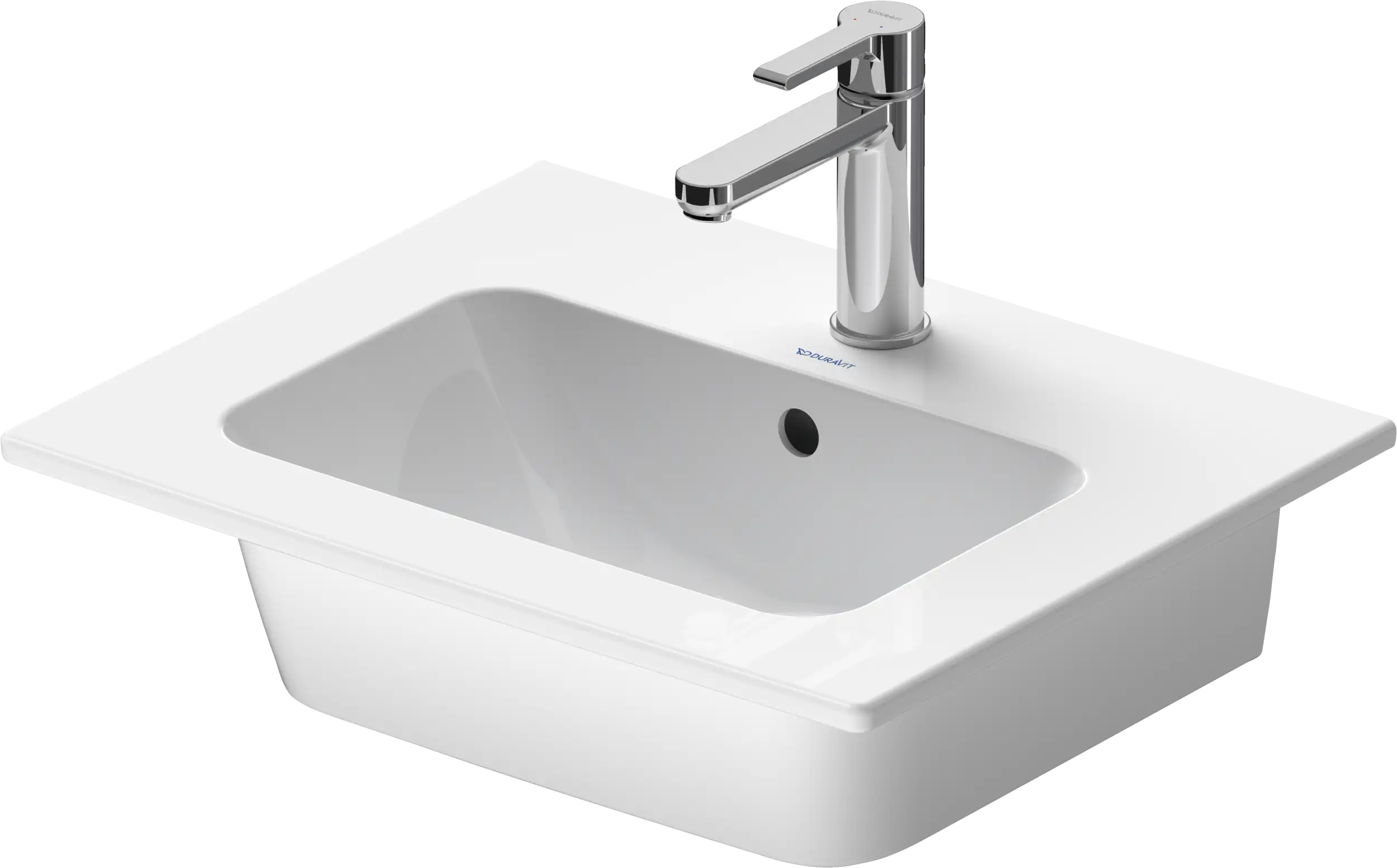 Duravit ME by Starck 20 7/8'' Rectangular Wall Mounted Sink in White with Single Faucet Hole and with Overflow