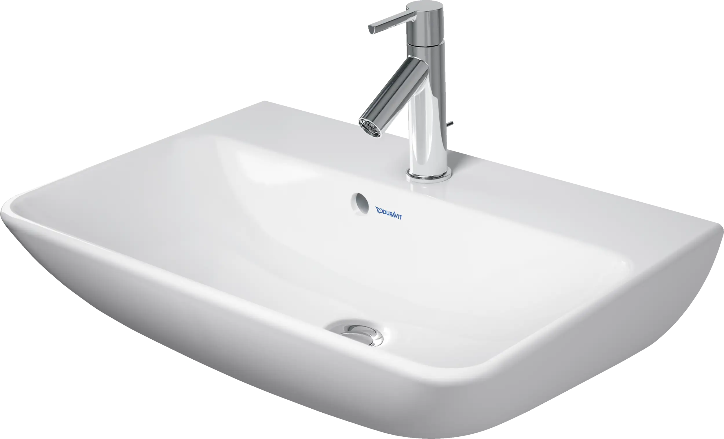 Duravit ME by Starck 23 5/8'' Rectangular Wall Mounted Sink in White with Single Faucet Hole and with Overflow