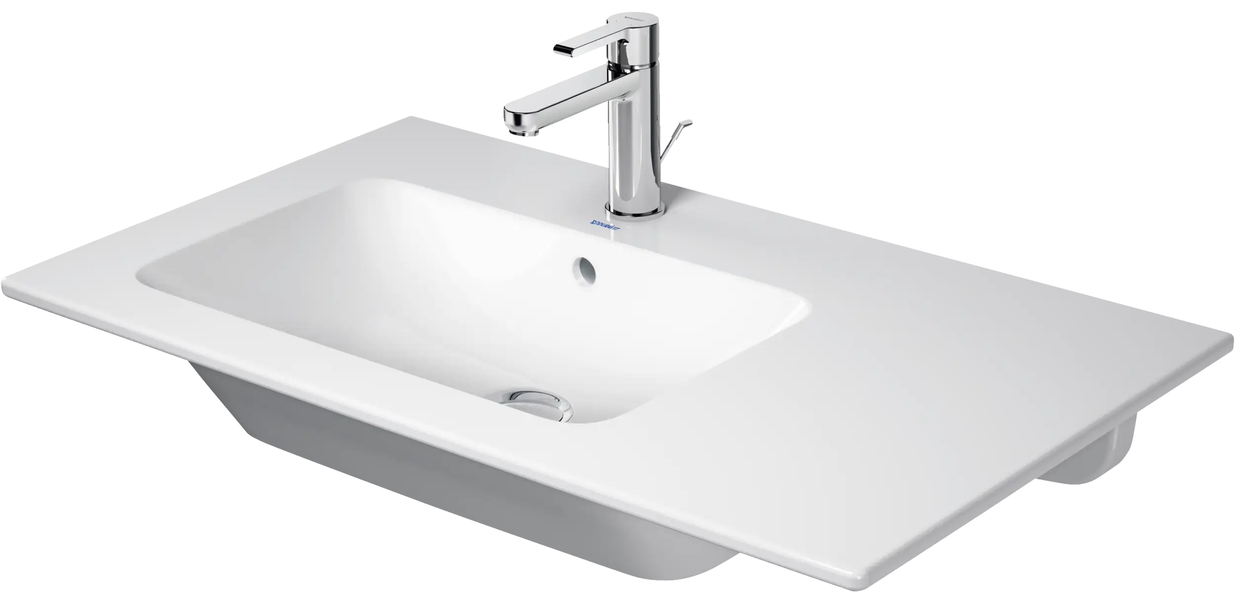 Duravit ME by Starck 32 5/8'' Rectangular Wall Mounted Sink in White with Single Faucet Hole and with Overflow