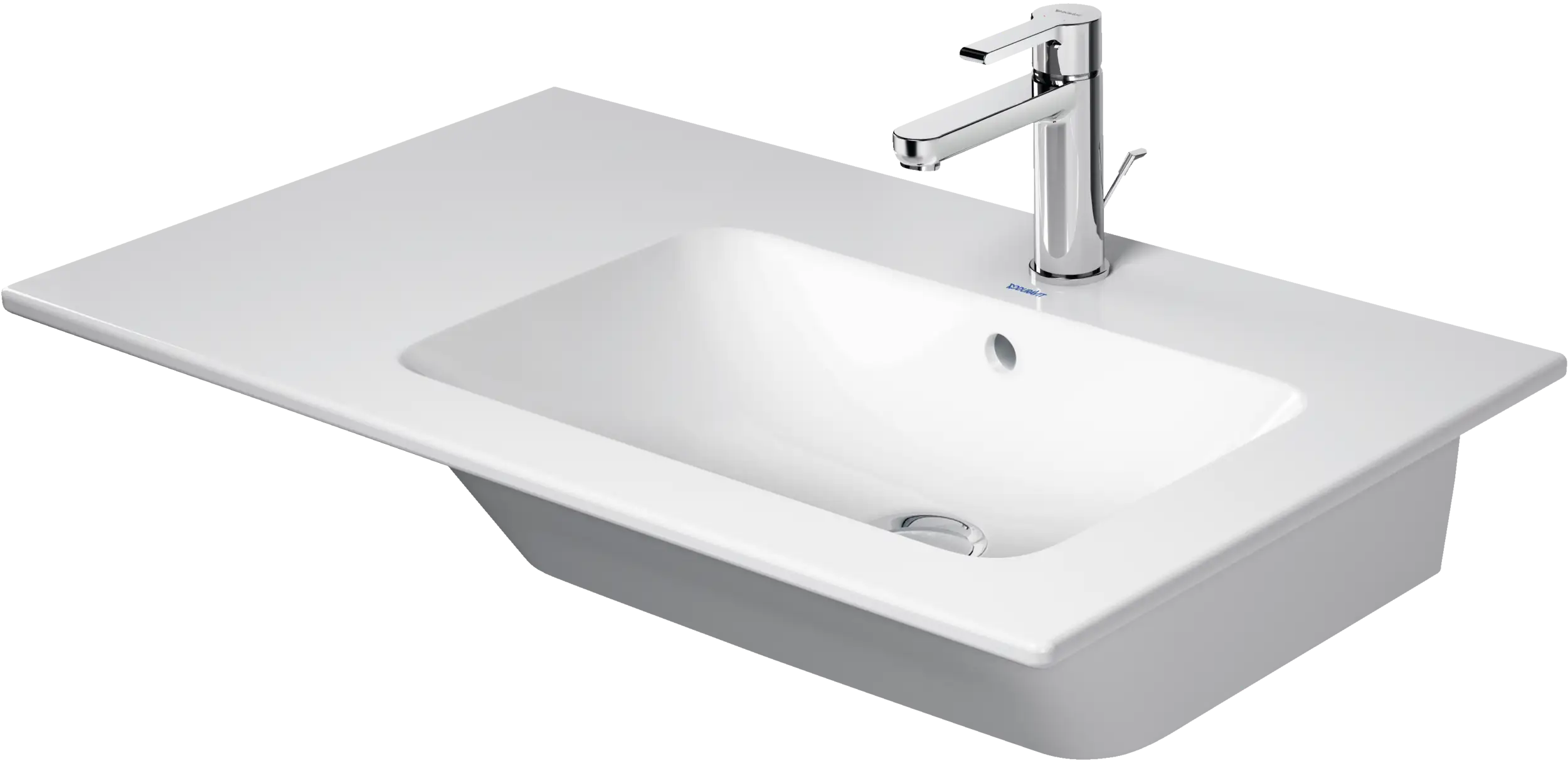 Duravit ME by Starck 32 5/8'' Rectangular Wall Mounted Sink in White with Single Faucet Hole and with Overflow