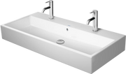 Duravit Vero 39 3/8'' Rectangular Vessel Sink in White with Two Sets of Single Faucet Holes and with Overflow