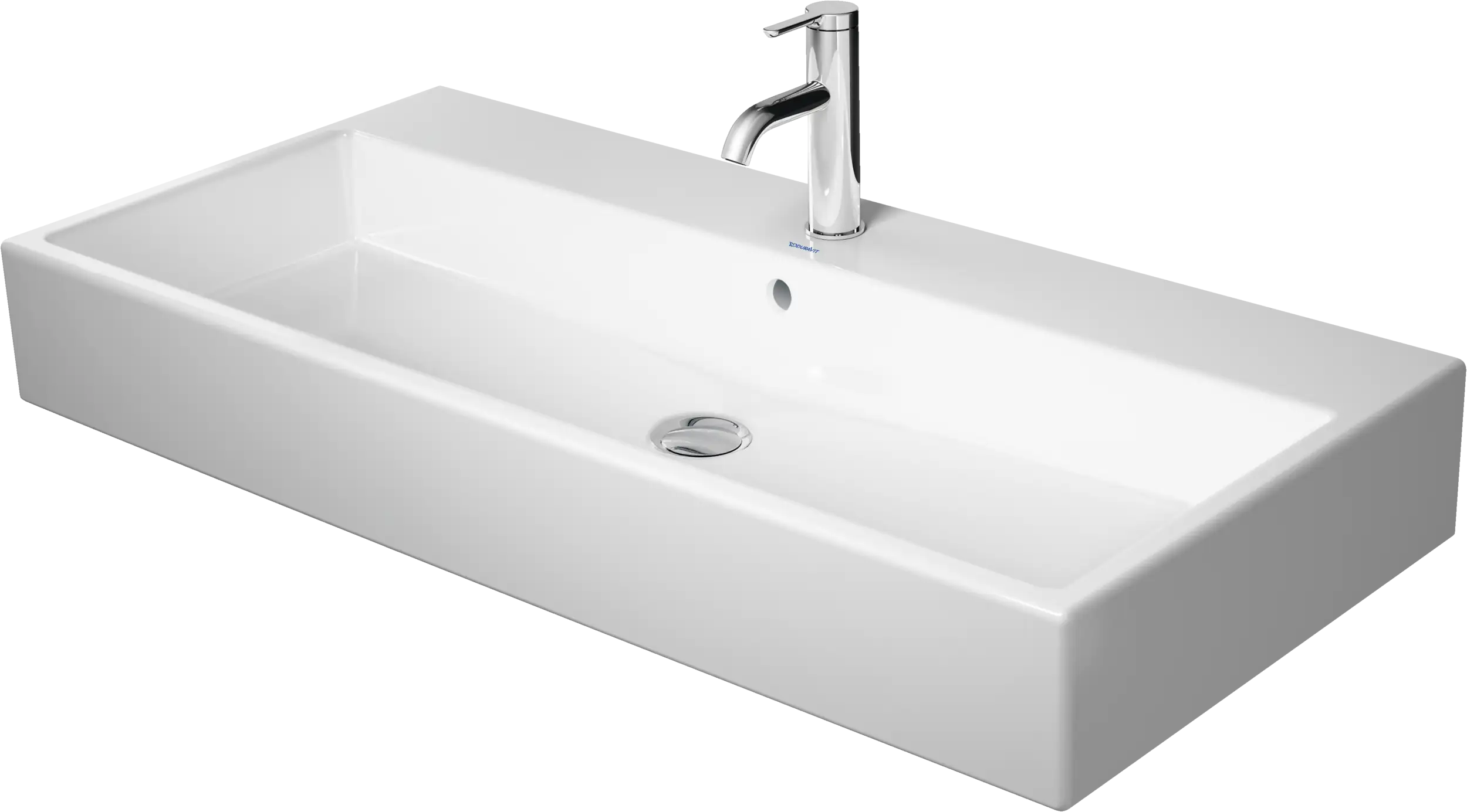 Duravit Vero 39 3/8'' Rectangular Wall Mounted Sink in White with Overflow