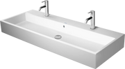 Duravit Vero 47 1/4'' Rectangular Vessel Sink in White with Two Sets of Single Faucet Holes and with Overflow