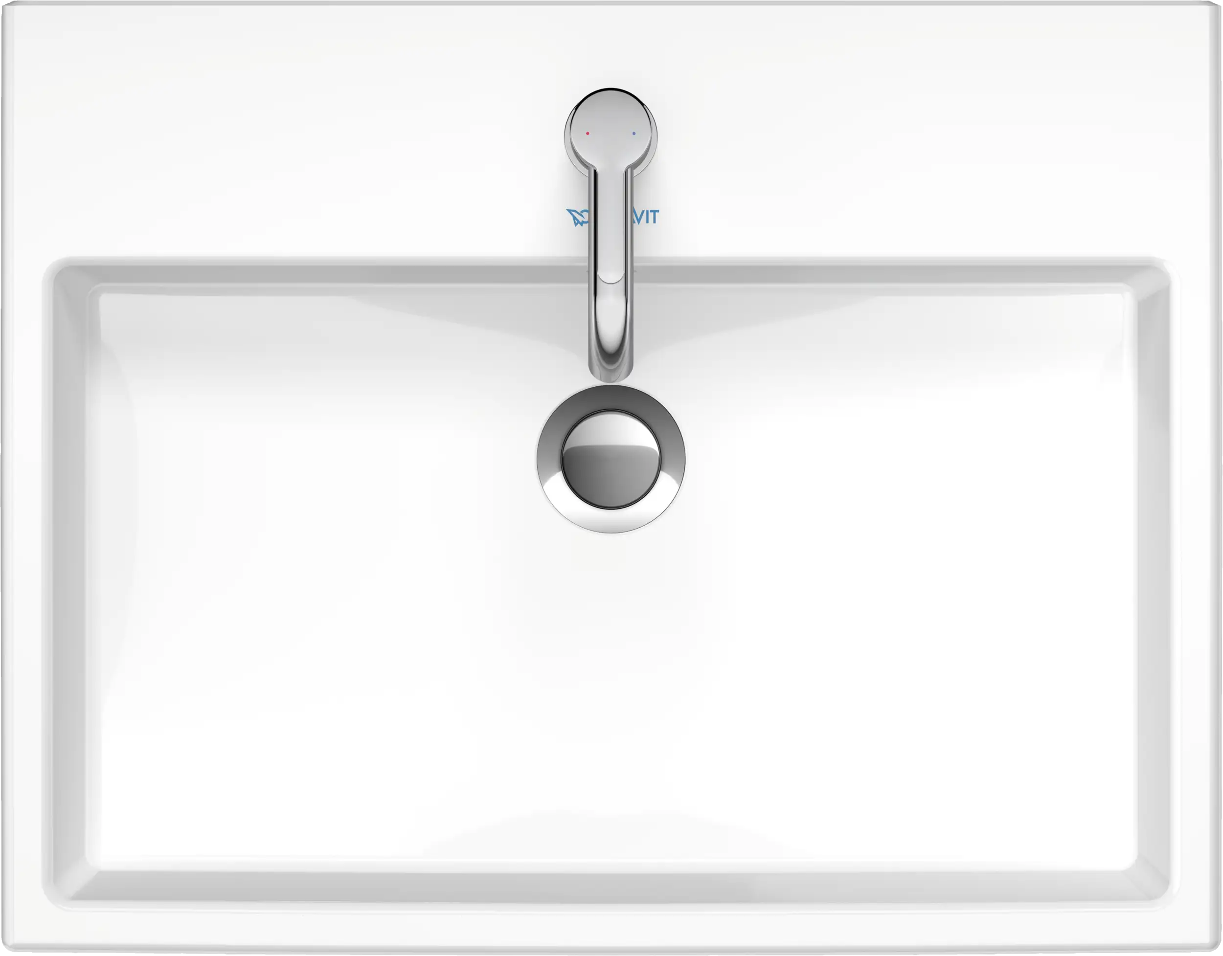 Duravit Vero 23 5/8'' Rectangular Wall Mounted Sink in White with Single Faucet Hole and with Overflow
