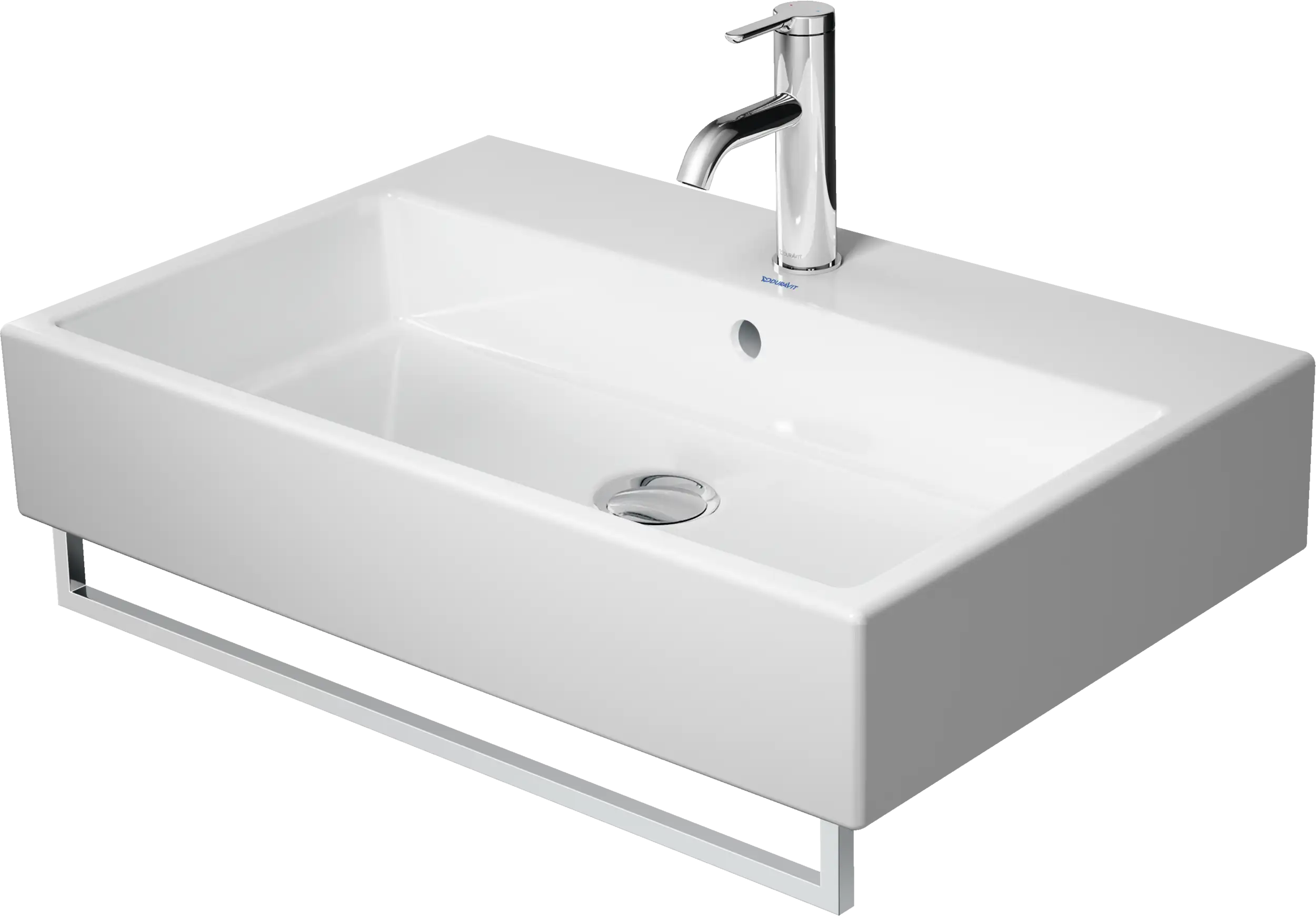 Duravit Vero 27 1/2'' Rectangular Wall Mounted Sink in White with Overflow
