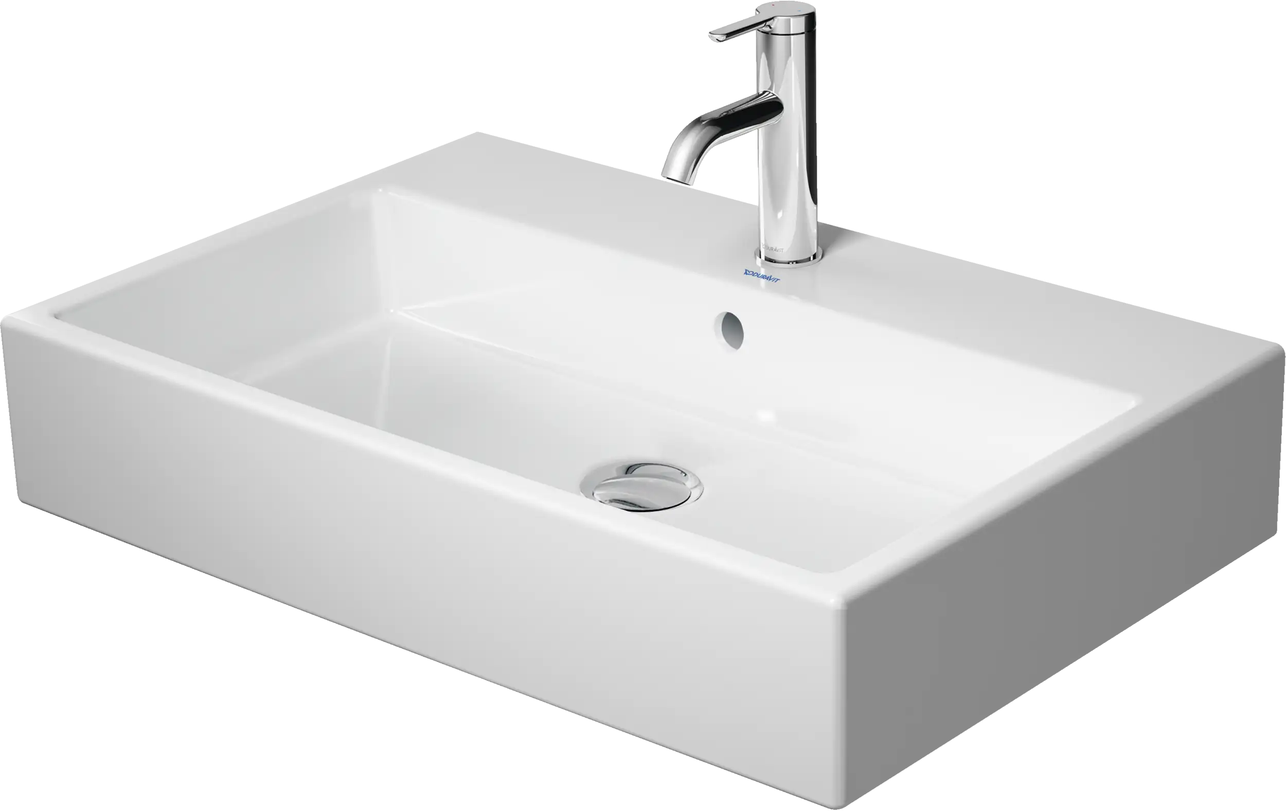 Duravit Vero 27 1/2'' Rectangular Wall Mounted Sink in White with Overflow
