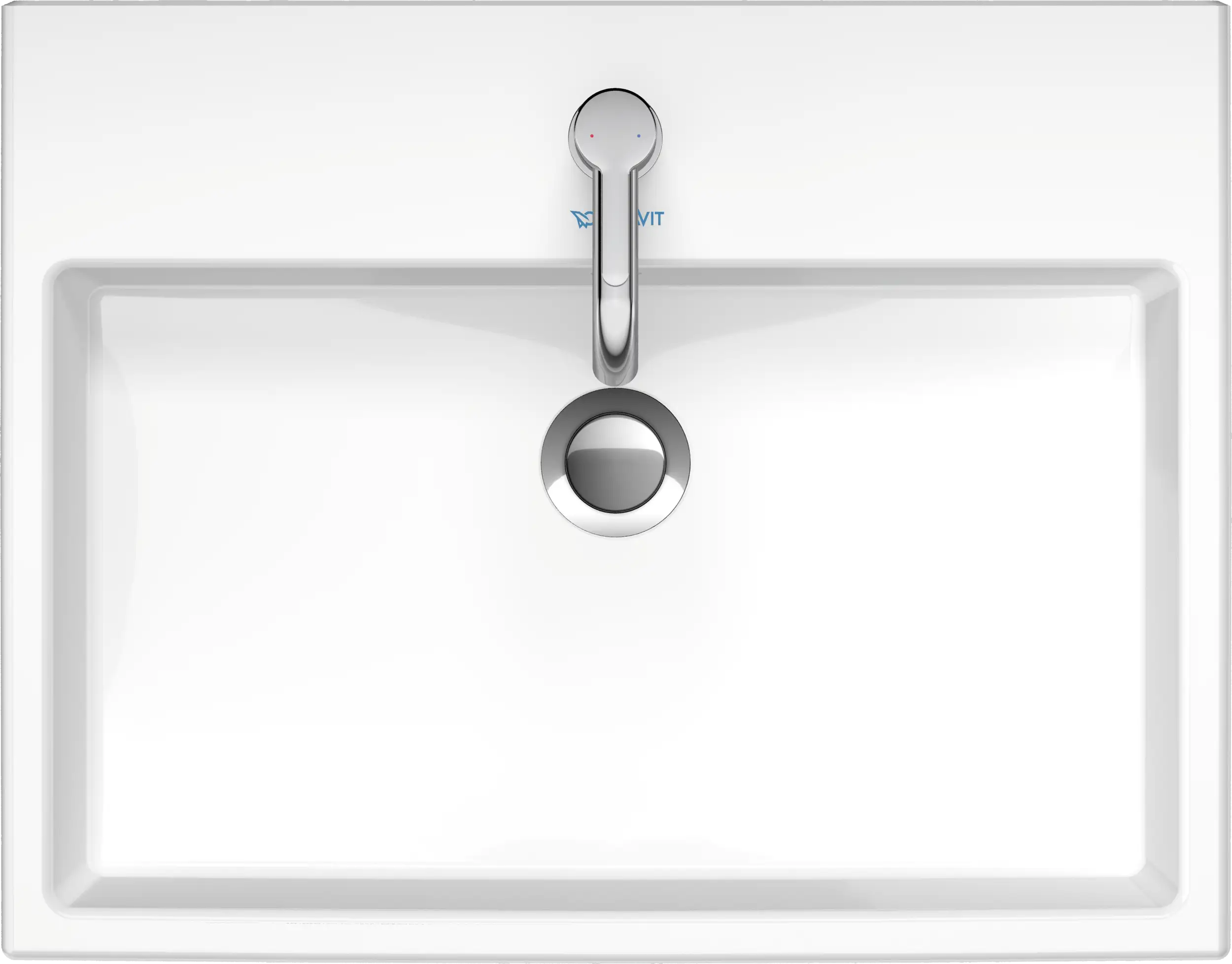 Duravit Vero 23 5/8'' Rectangular Vessel Sink in White with Single Faucet Hole and with Overflow