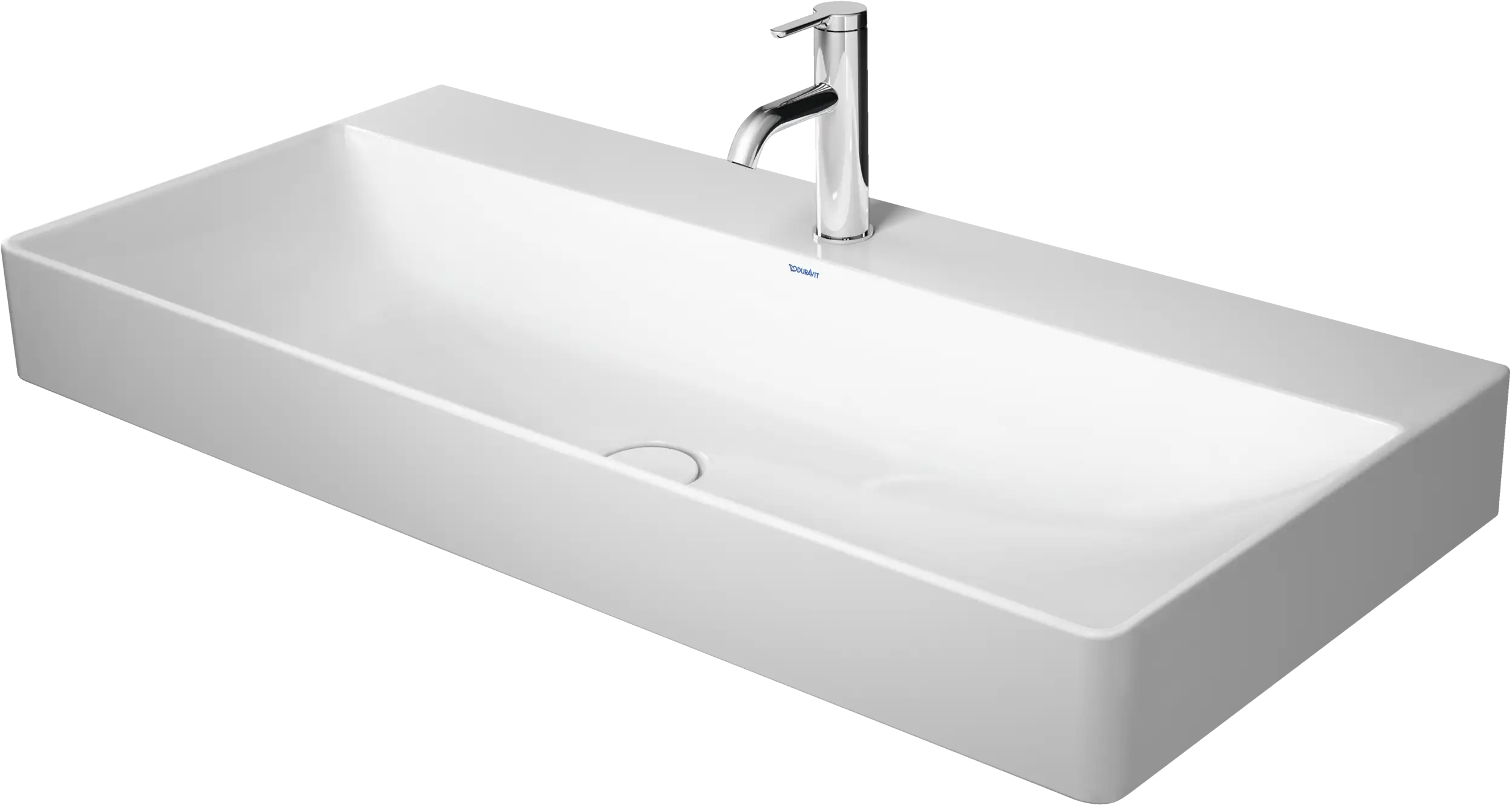 Duravit DuraSquare 39 3/8'' Rectangular Wall Mounted Sink in White with Single Faucet Hole and
