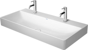Duravit DuraSquare 39 3/8'' Rectangular Wall Mounted Sink in White with Two Sets of Single Faucet Holes and