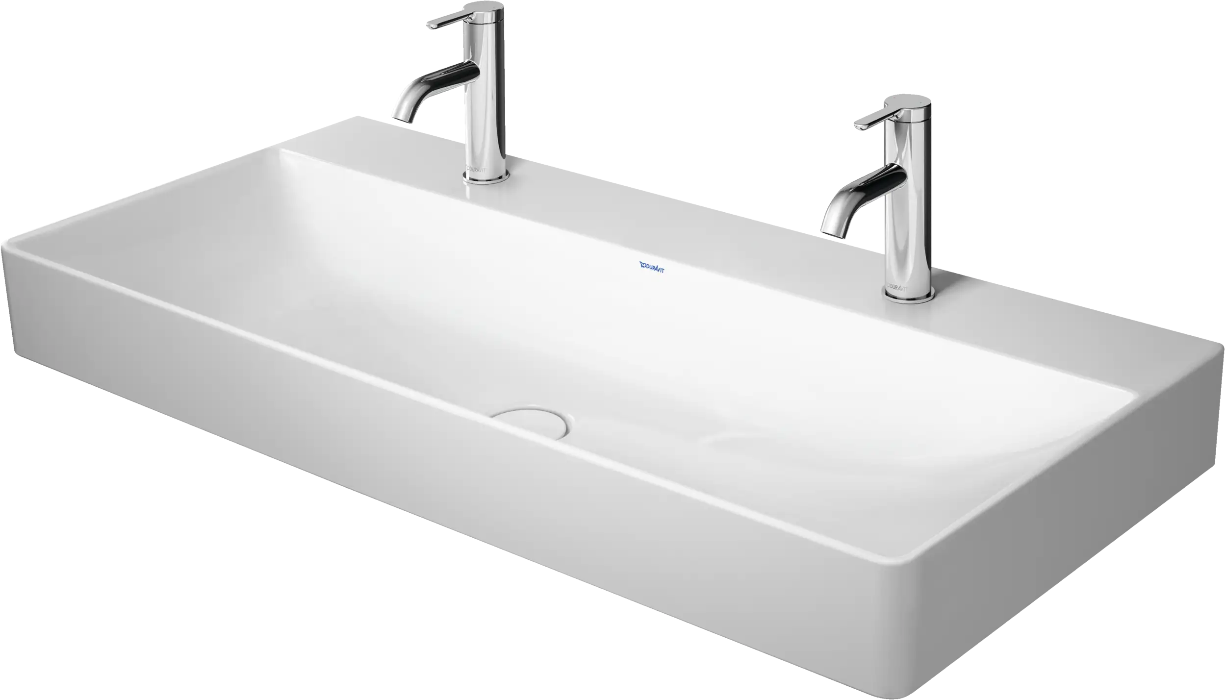 Duravit DuraSquare 39 3/8'' Rectangular Wall Mounted Sink in White with Single Faucet Hole and