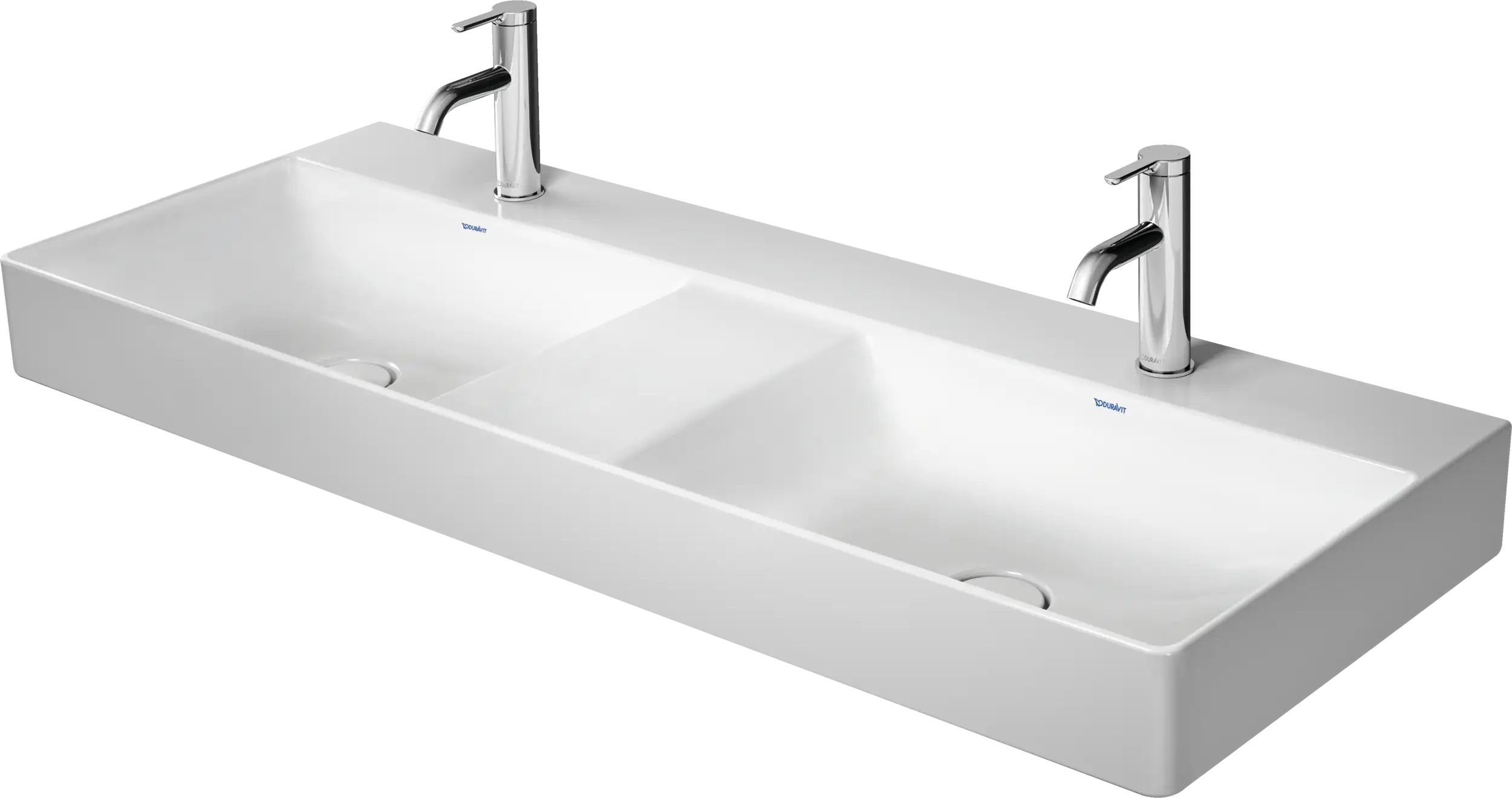 Duravit DuraSquare 47 1/4'' Rectangular Vessel Sink in White with Single Faucet Hole and