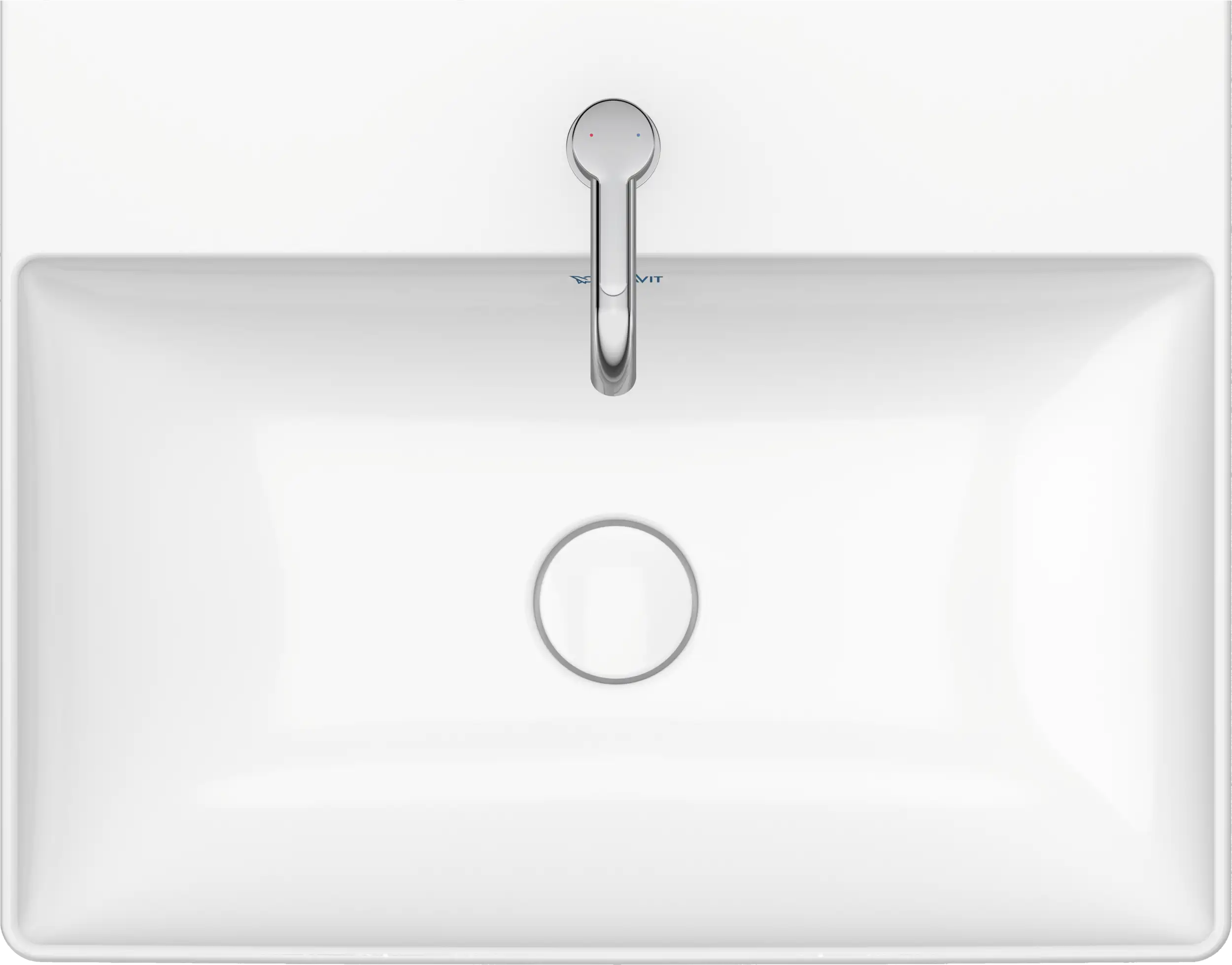 Duravit DuraSquare 23 5/8'' Rectangular Vessel Sink in White with Single Faucet Hole and