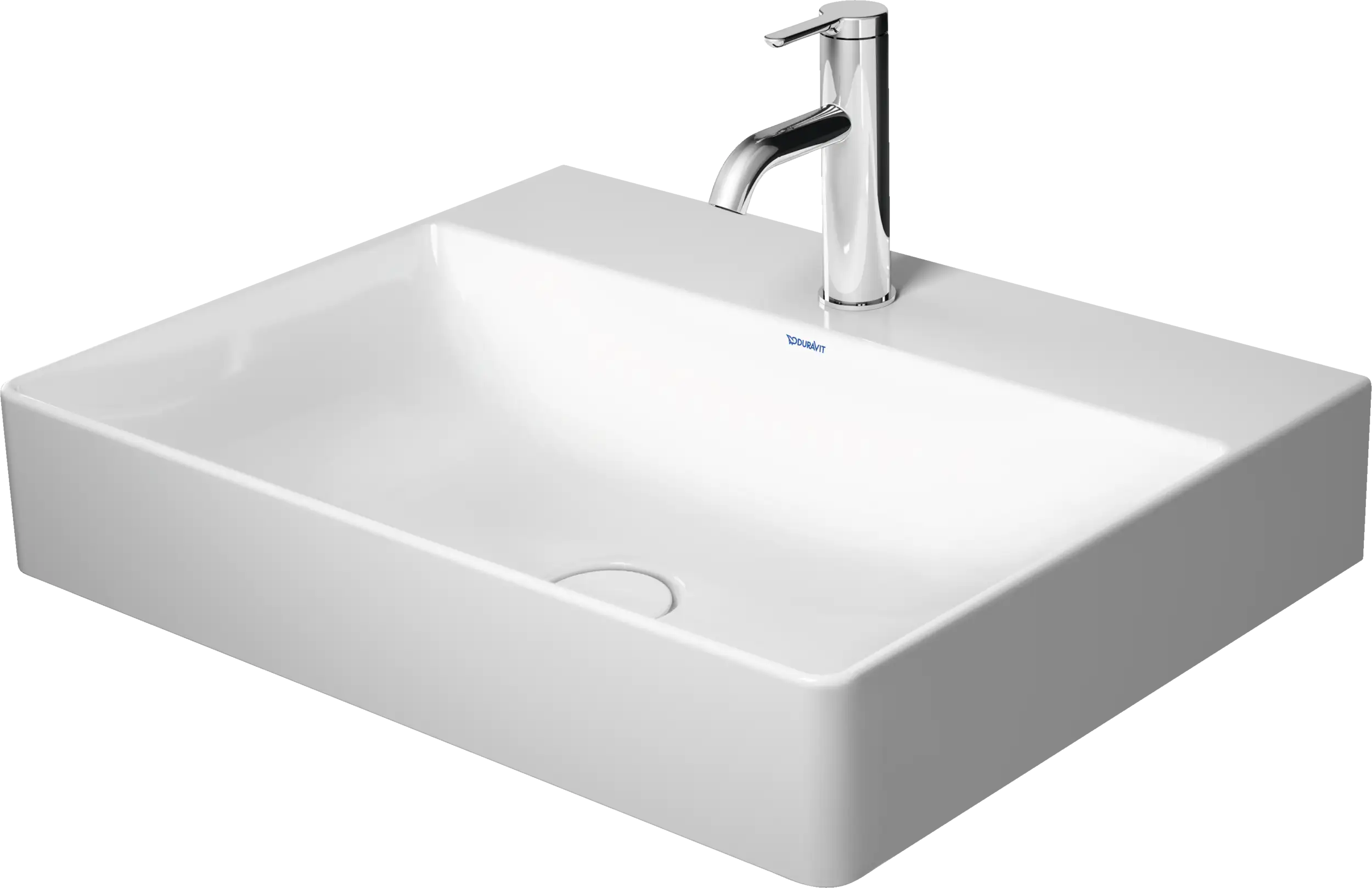 Duravit DuraSquare 23 5/8'' Rectangular Wall Mounted Sink in White with Single Faucet Hole and