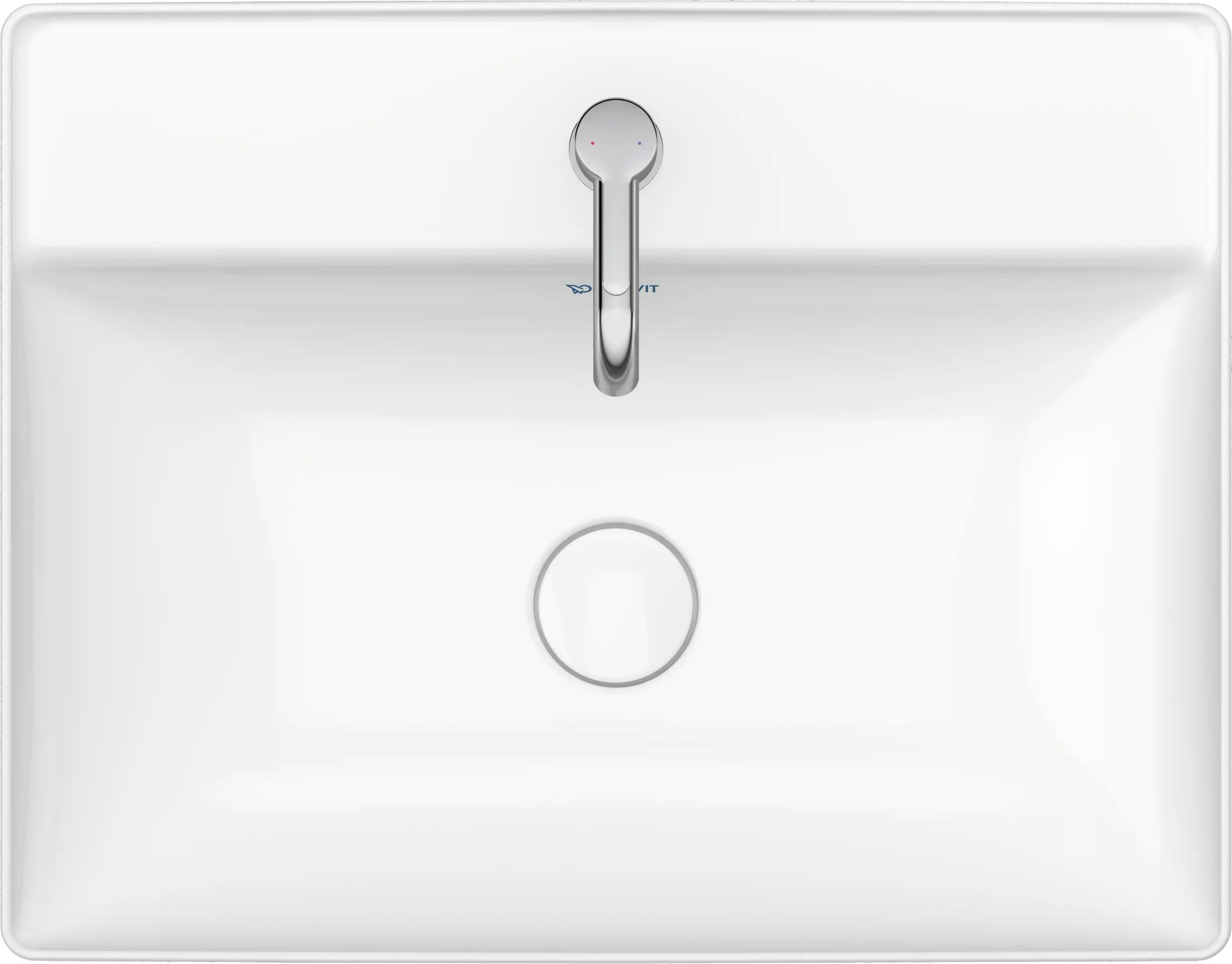 Duravit DuraSquare 23 5/8'' Rectangular Vessel Sink in White with Single Faucet Hole and