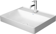 Duravit DuraSquare 23 5/8'' Rectangular Vessel Sink in White with Single Faucet Hole and