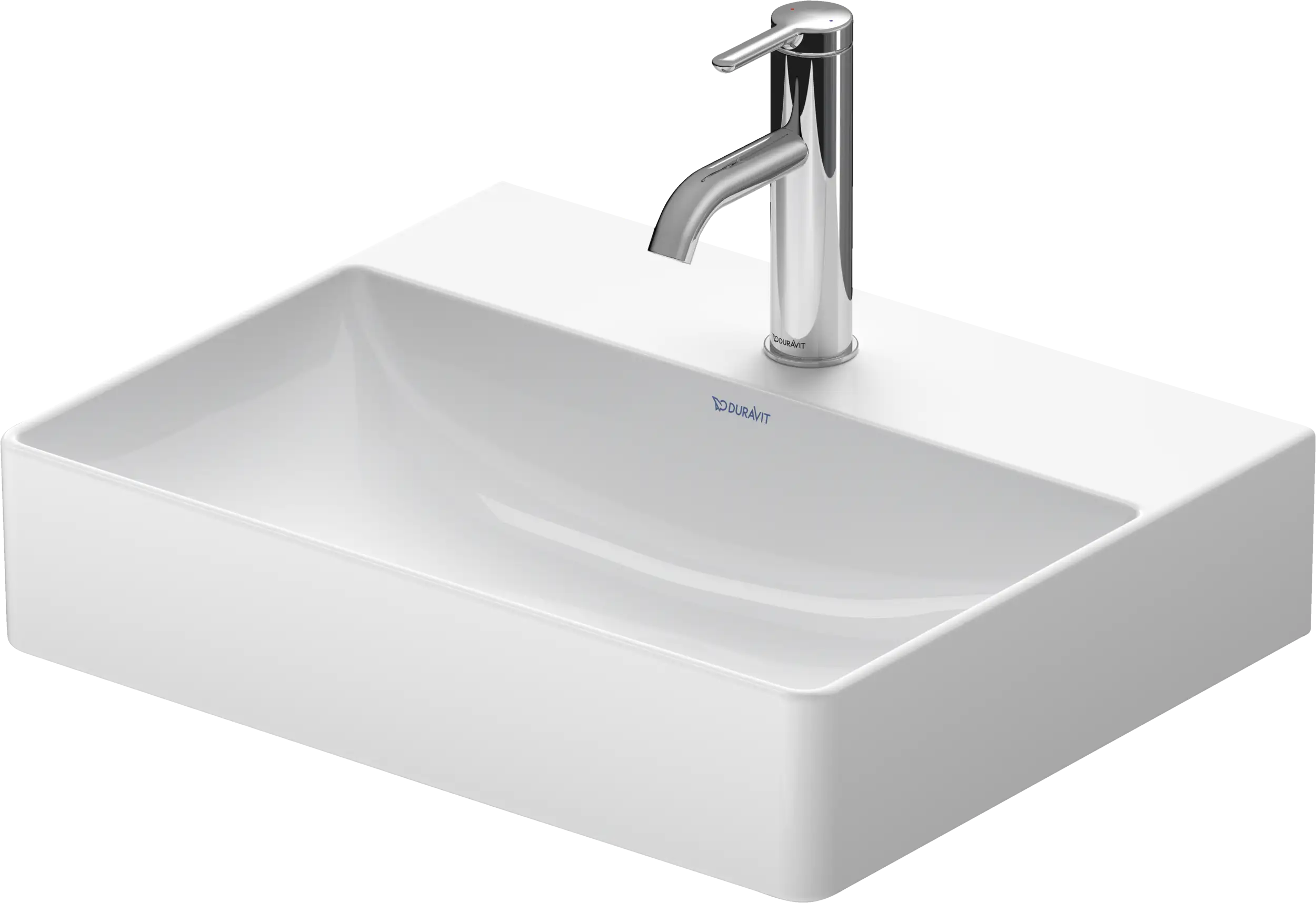 Duravit DuraSquare 19 5/8'' Rectangular Wall Mounted Sink in White with Single Faucet Hole and