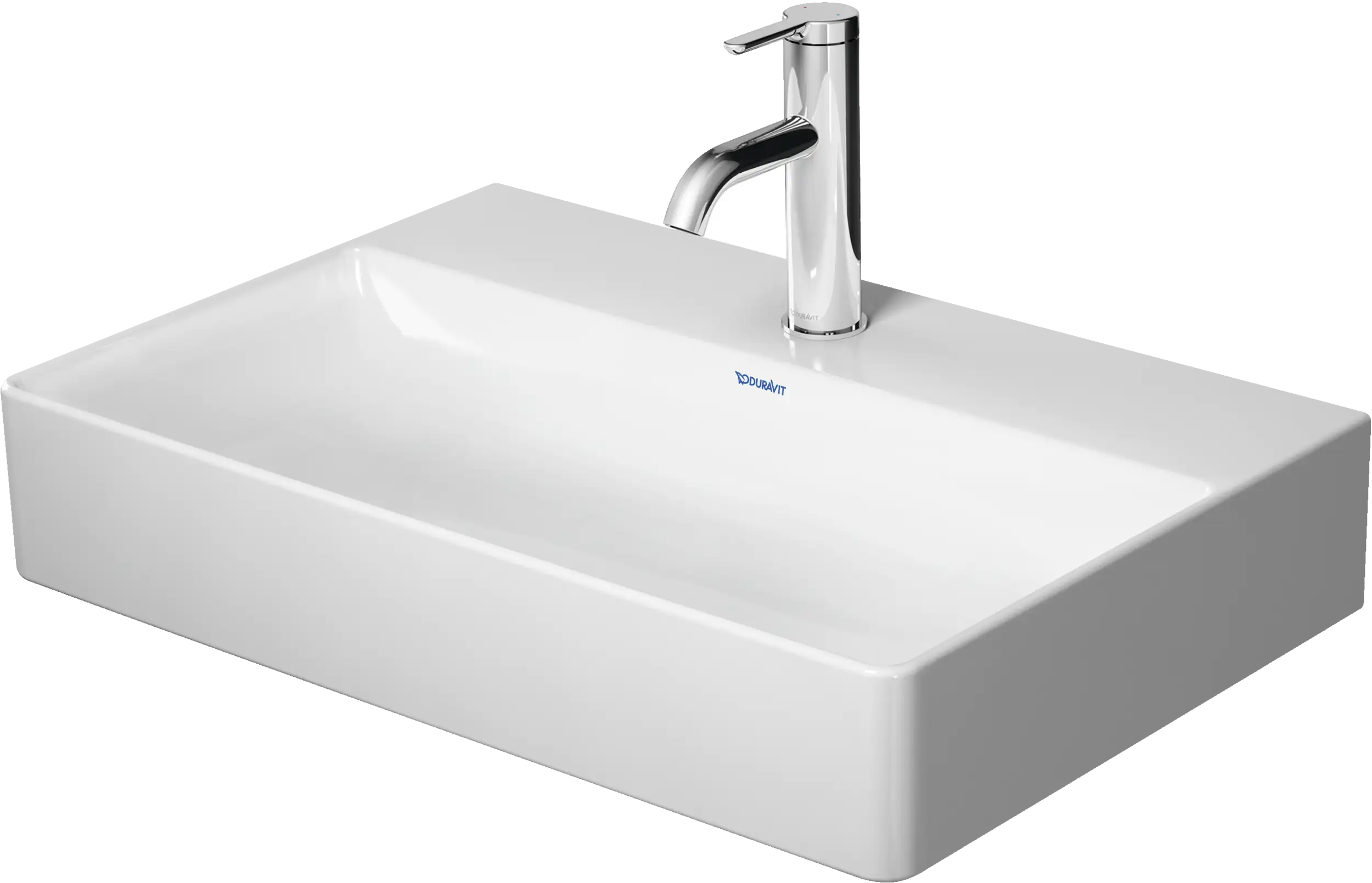 Duravit DuraSquare 23 5/8'' Rectangular Wall Mounted Sink in White with Single Faucet Hole and
