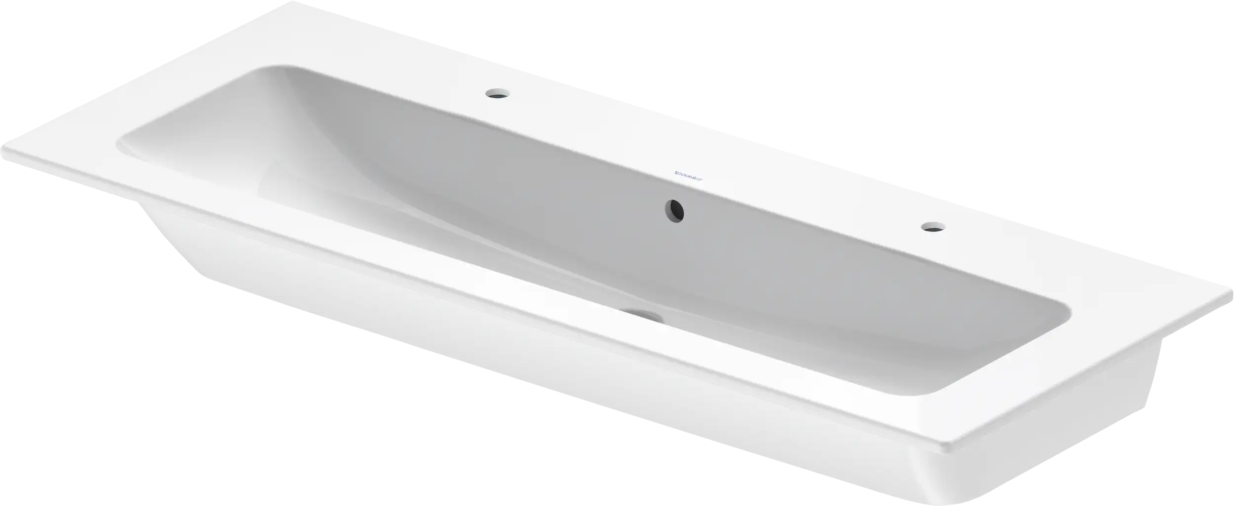 Duravit ME by Starck 48 3/8'' Rectangular Wall Mounted Sink in White with Two Sets of Single Faucet Holes and with Overflow